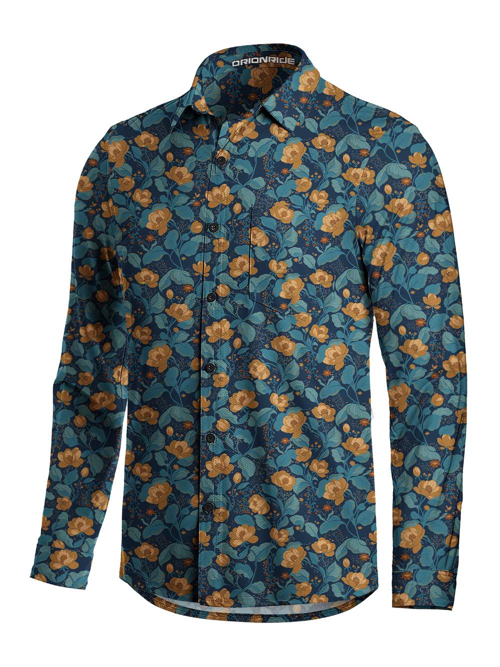 Orionride Cherokee Rose Men's Stretchy Breathable Long Sleeve Gravel Shirt