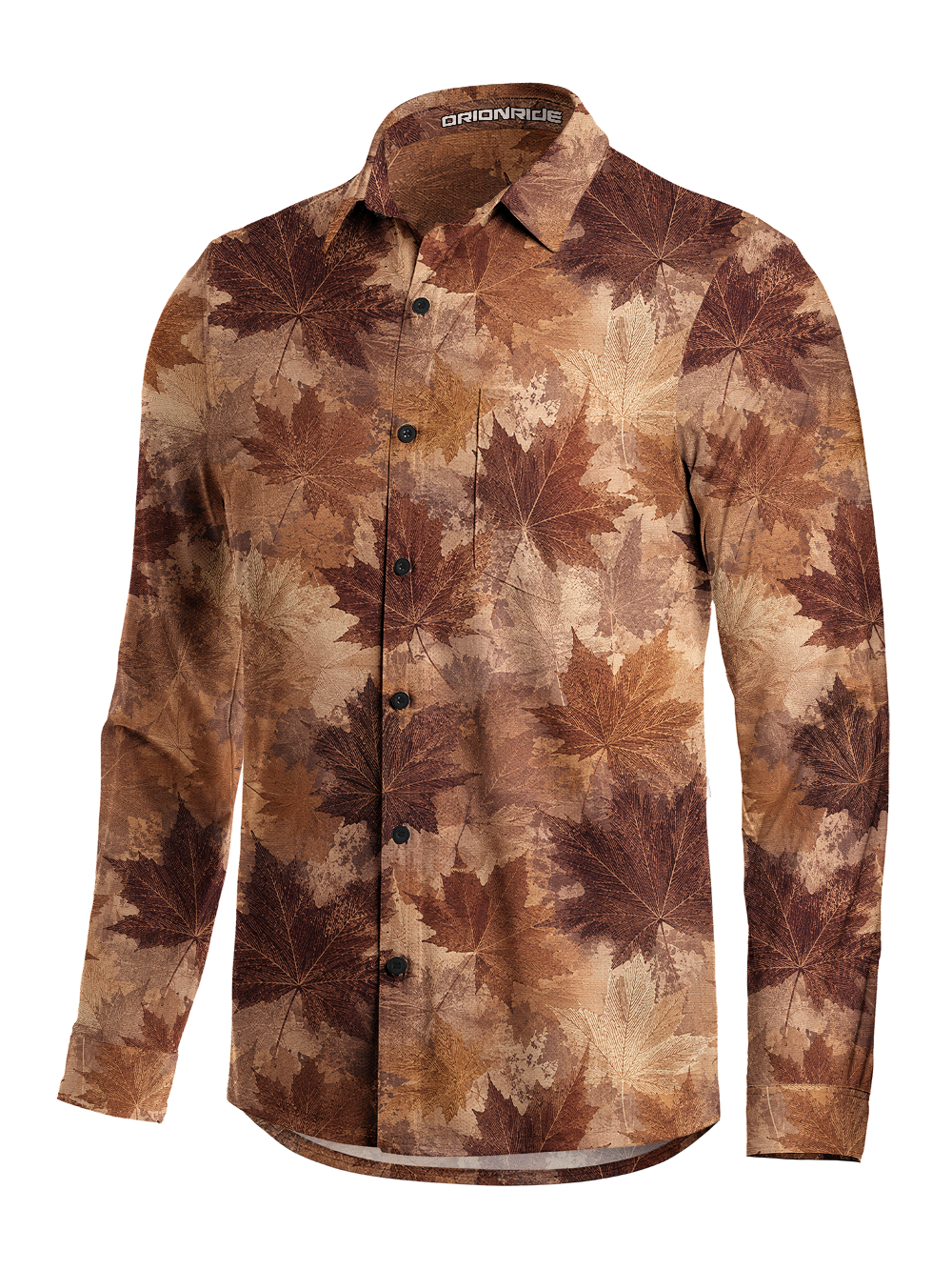 Orionride Warm Autumn Maple Men's Stretchy Breathable Long Sleeve Gravel Shirt