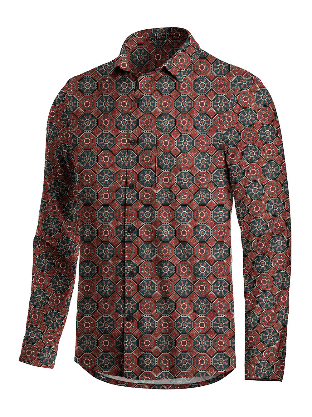 Orionride Hexagonal Gear Men's Stretchy Breathable Long Sleeve Gravel Shirt