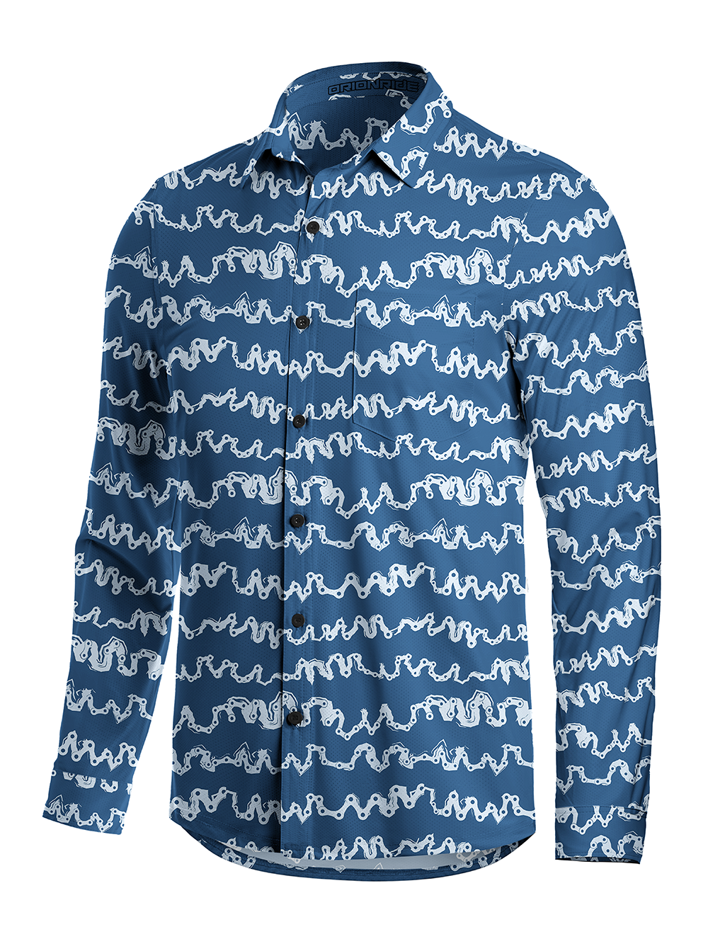Orionride Chain Wave Men's Stretchy Breathable Long Sleeve Gravel Shirt
