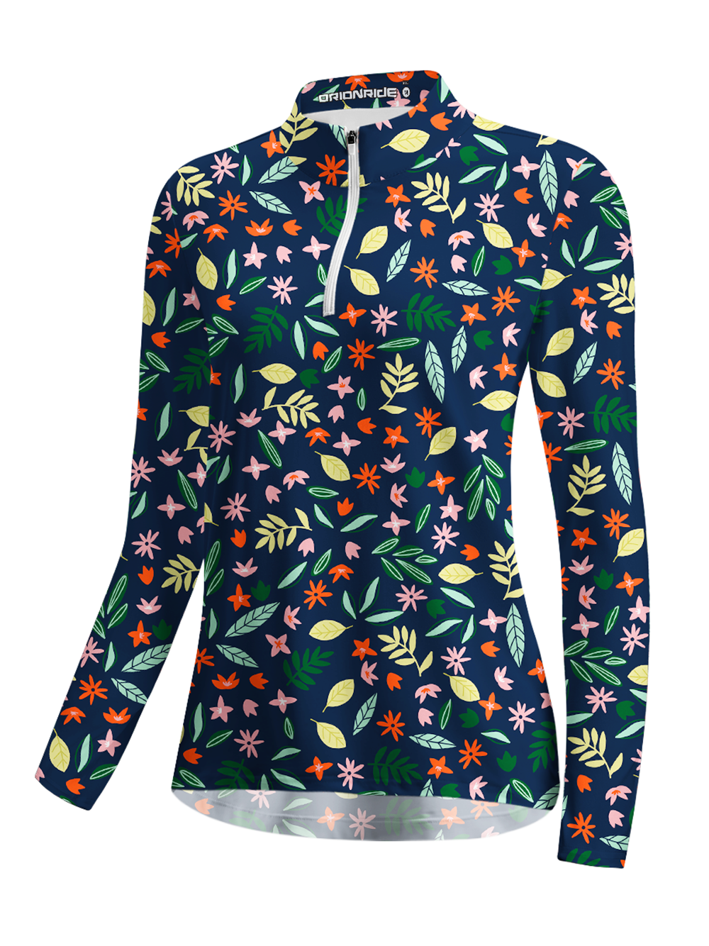 Orionride Amidst A Sea Of Flowers Women's Quarter Zipper Long Sleeve Jersey