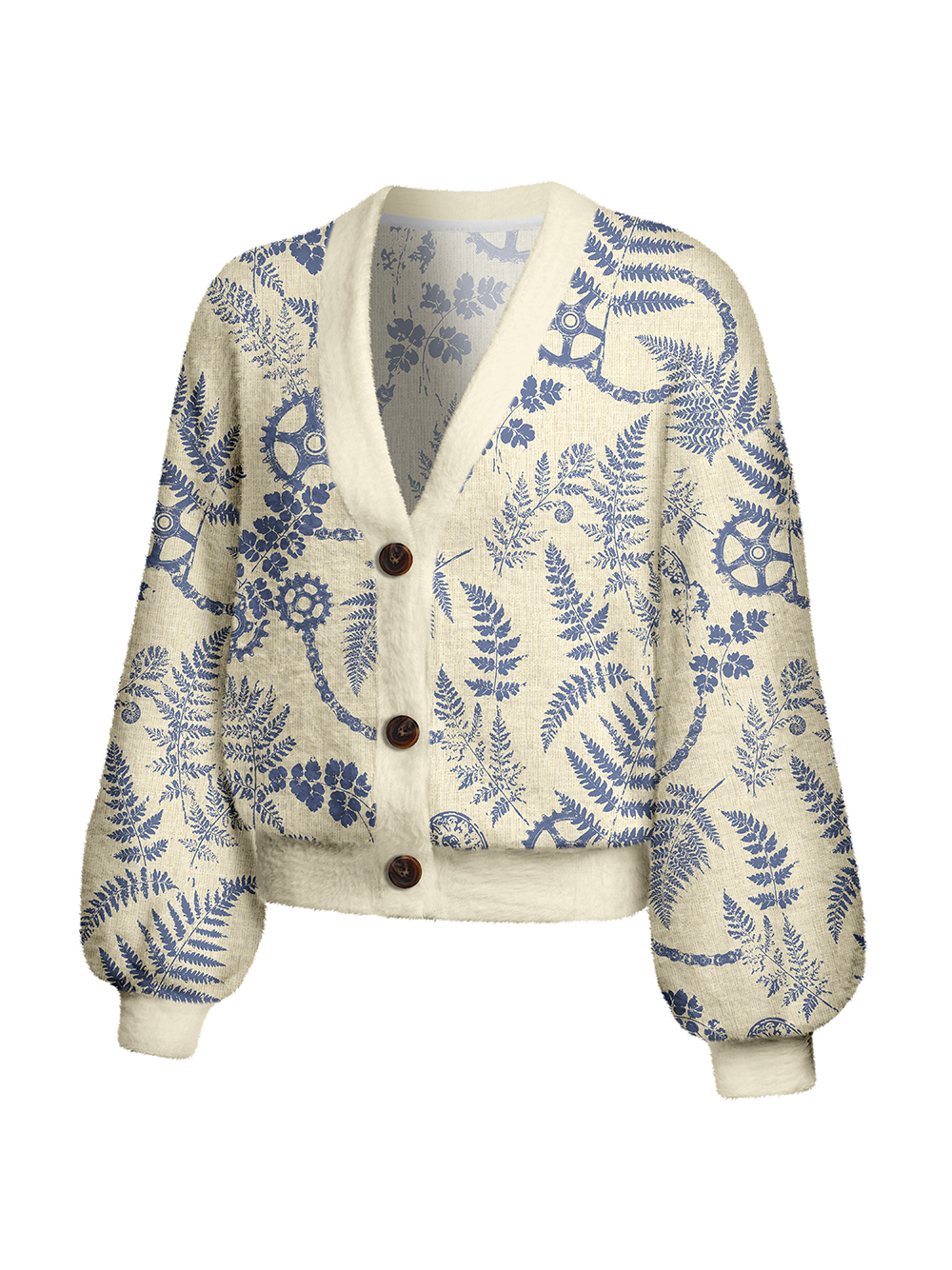 Orionride Fern Gears Women's Fuzzy Knit Cardigan