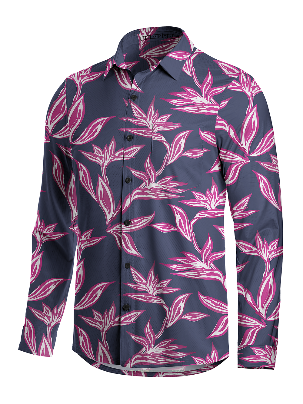 Orionride Strelitzia Reginae Men's Stretchy Breathable Long Sleeve Gravel Shirt