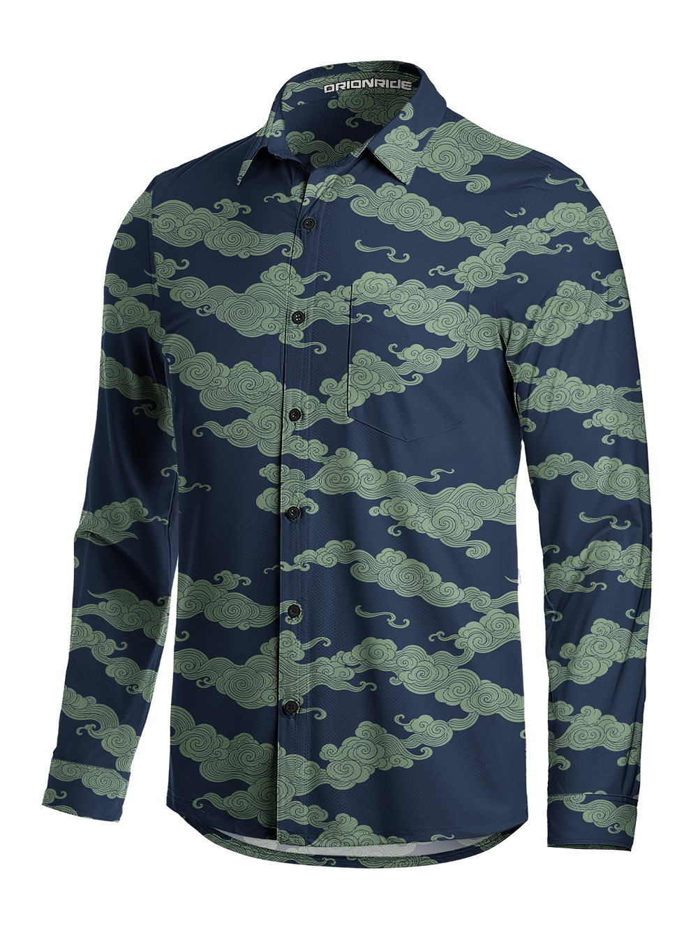 Orionride Special Auspicious Clouds Men's Stretchy Breathable Long Sleeve Gravel Shirt