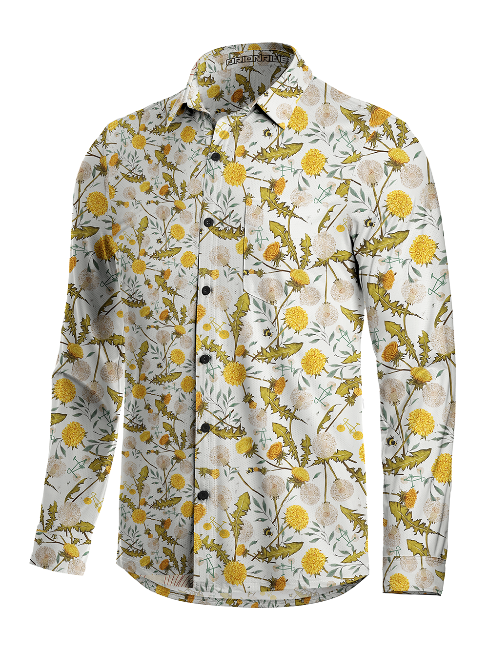 Orionride Dandelion Wheel Men's Stretchy Breathable Long Sleeve Gravel Shirt