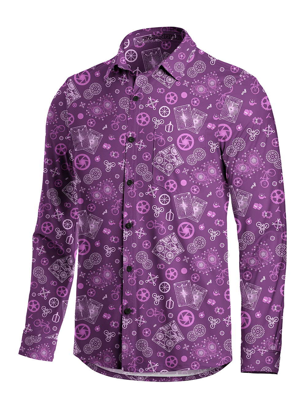 Orionride Playing Cards Men's Stretchy Breathable Long Sleeve Gravel Shirt