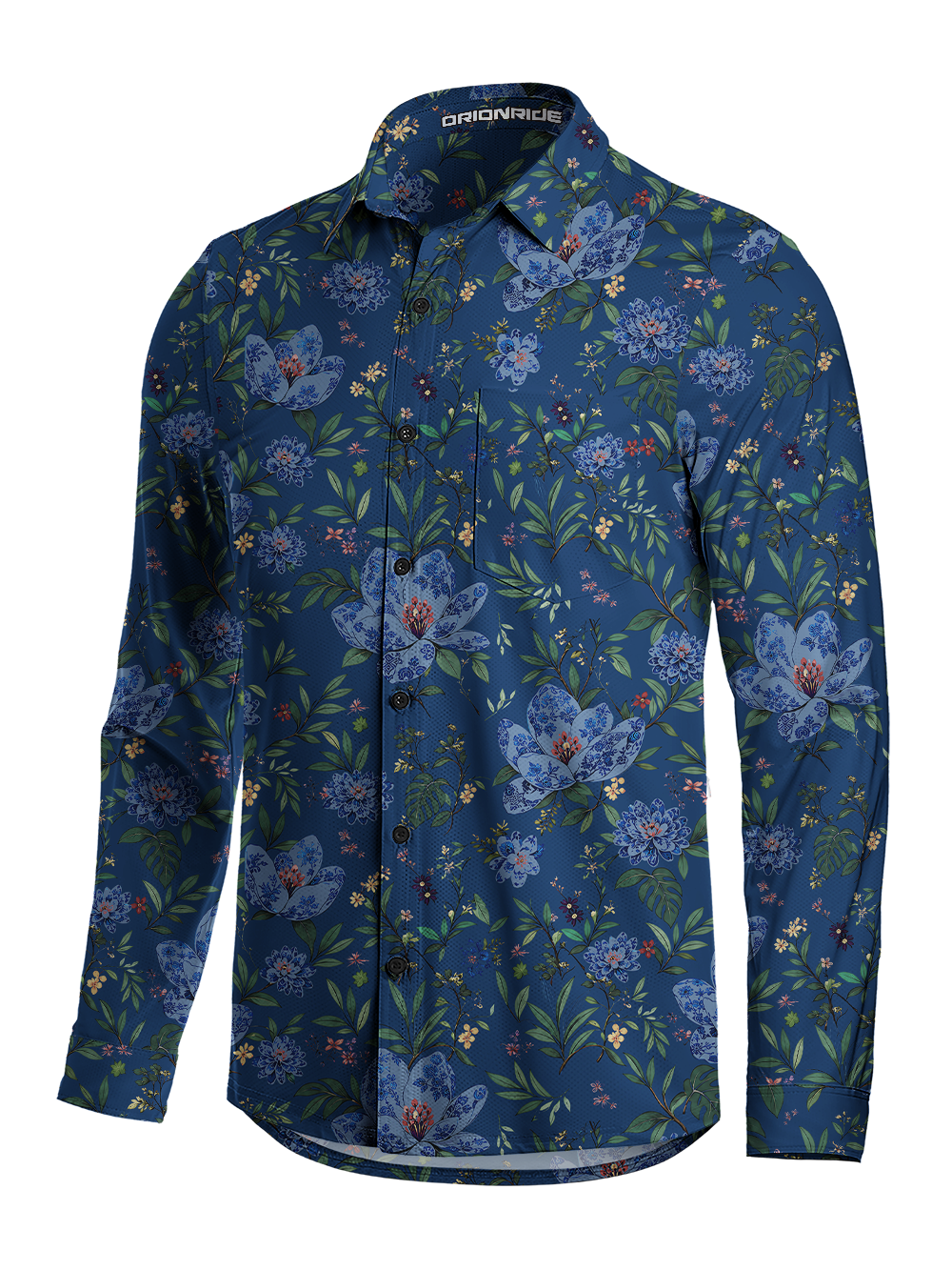 Orionride Porcelain Garden Men's Stretchy Breathable Long Sleeve Gravel Shirt