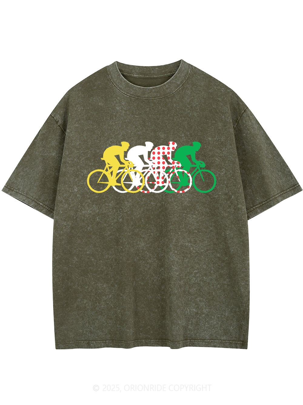 Orionride Cyclist Road Short Sleeves Bike Washed T-Shirt