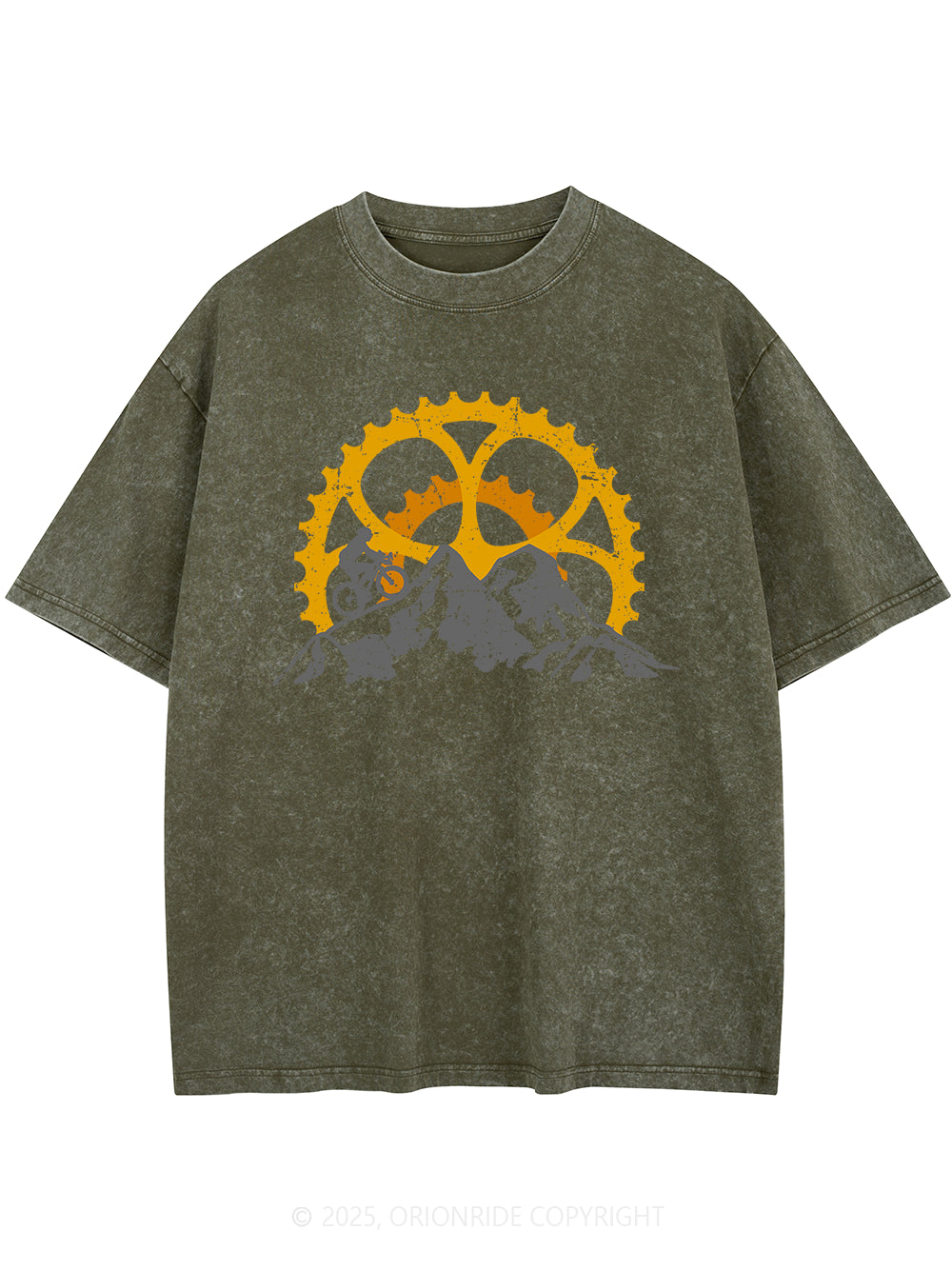 Orionride Gearwheal Short Sleeves Bike Washed T-Shirt