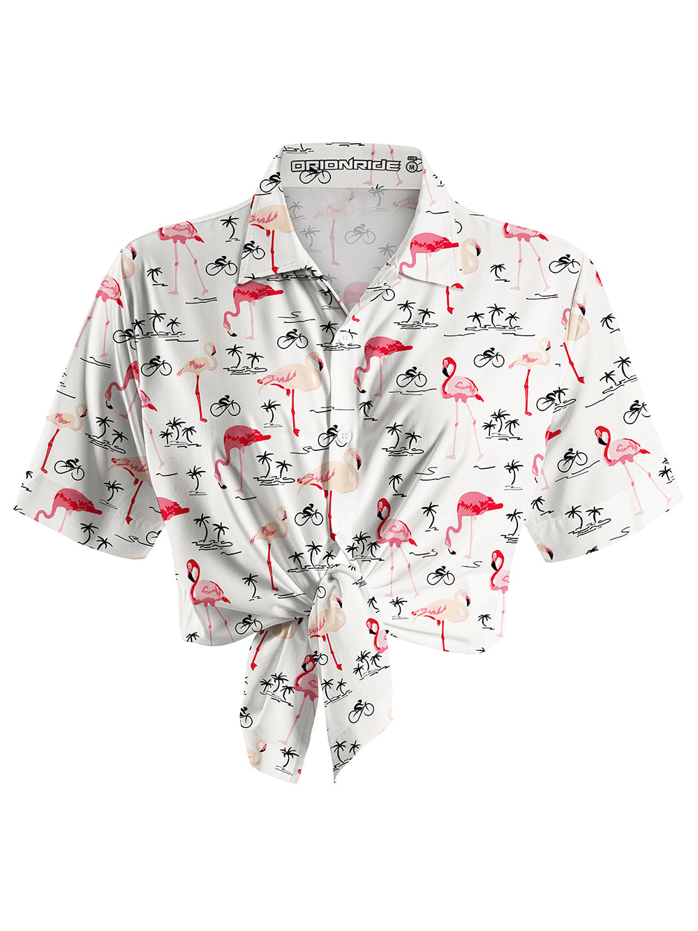 Orionride Pink Flamingo Zipper Pockets Ultra Lightweight Short Sleeves Women's Gravel Shirt