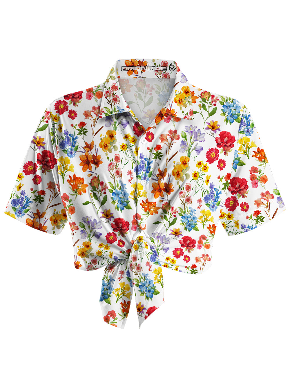 Orionride Sunshine Floral Zipper Pockets Ultra Lightweight Short Sleeves Women's Gravel Shirt