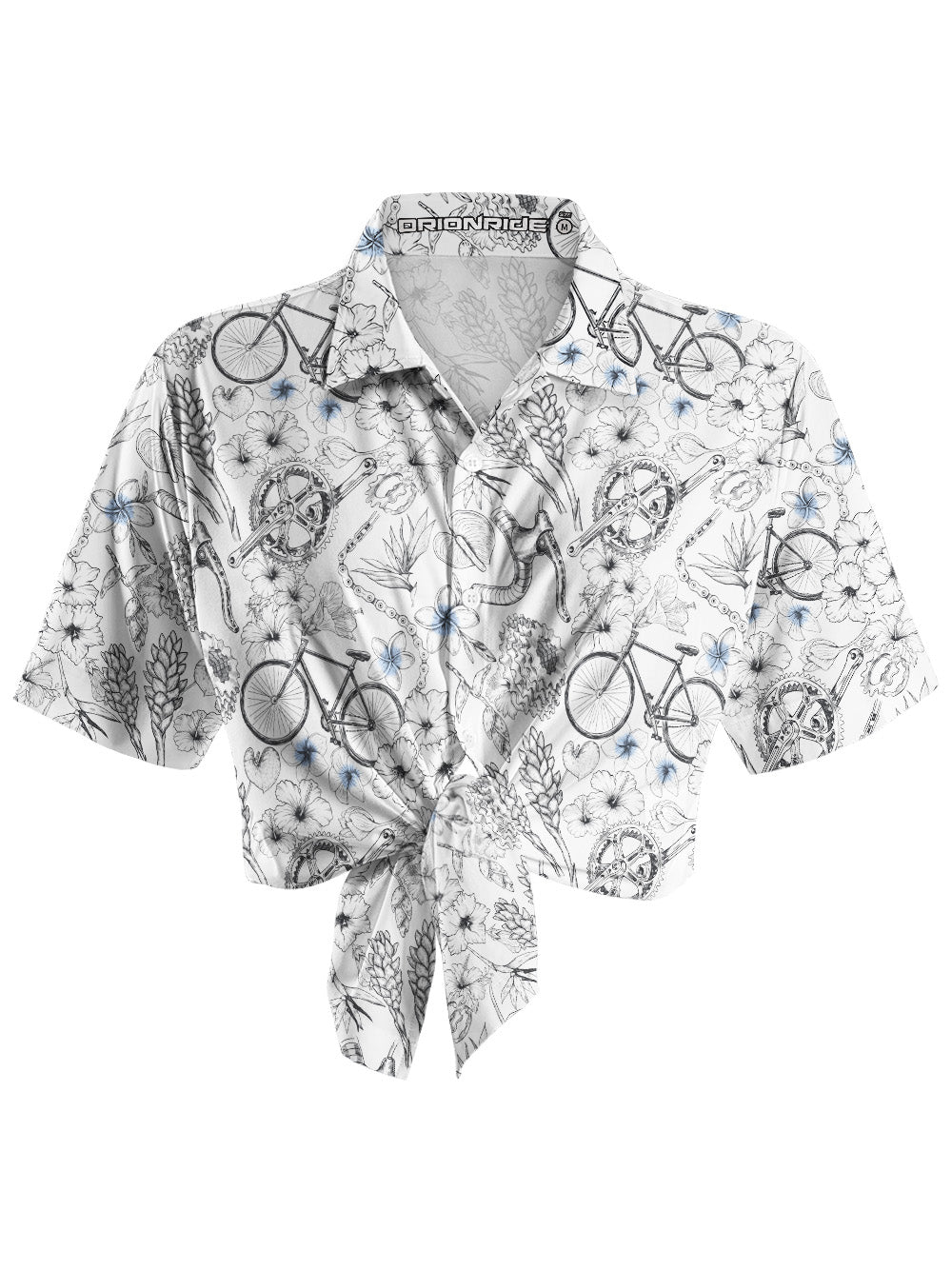 Orionride Plumeria Cycling Zipper Pockets Ultra Lightweight Short Sleeves Women's Gravel Shirt