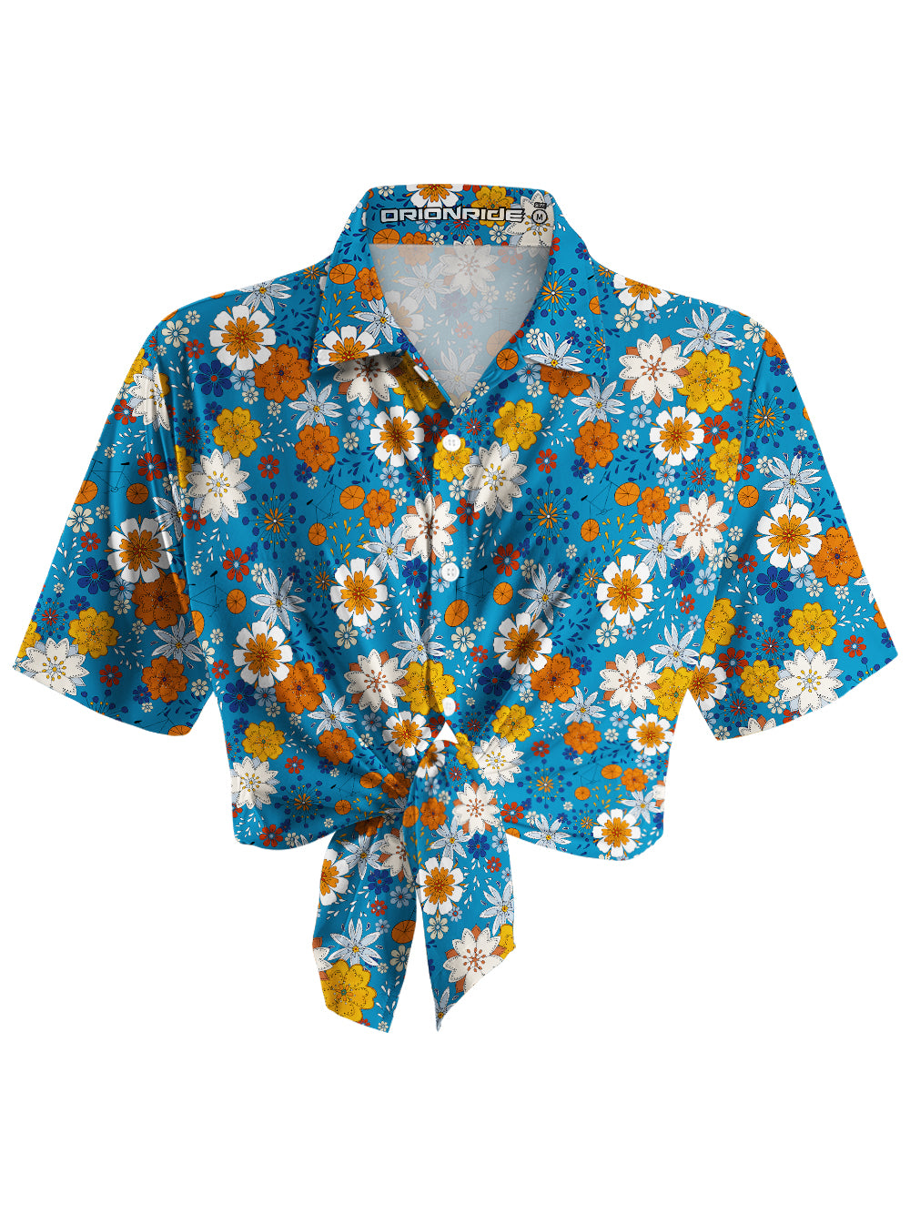 Orionride Fragrant Flowers Zipper Pockets Ultra Lightweight Short Sleeves Women's Gravel Shirt