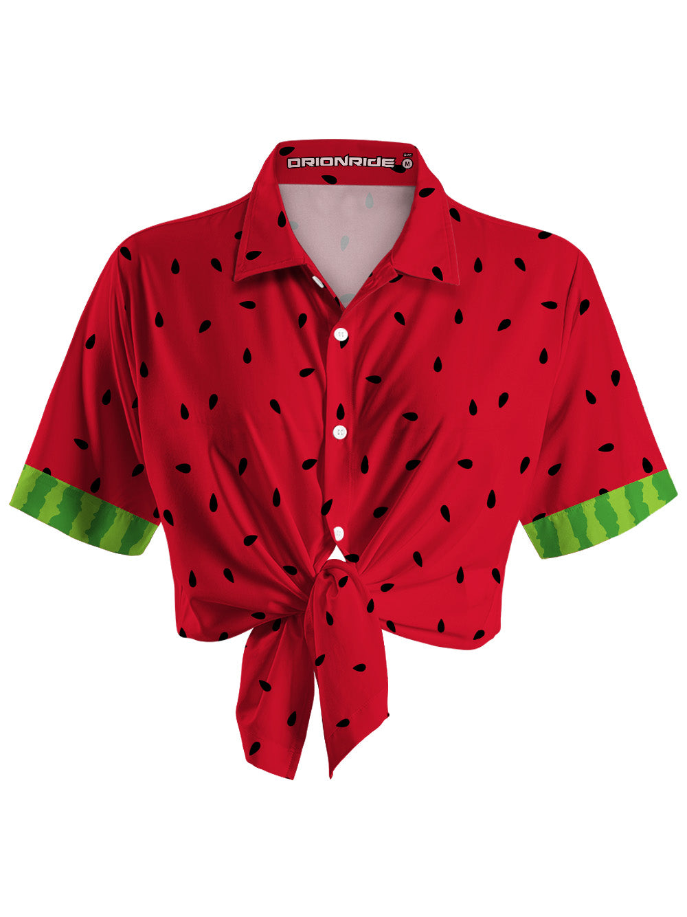 Orionride Watermelon Zipper Pockets Ultra Lightweight Short Sleeves Women's Gravel Shirt