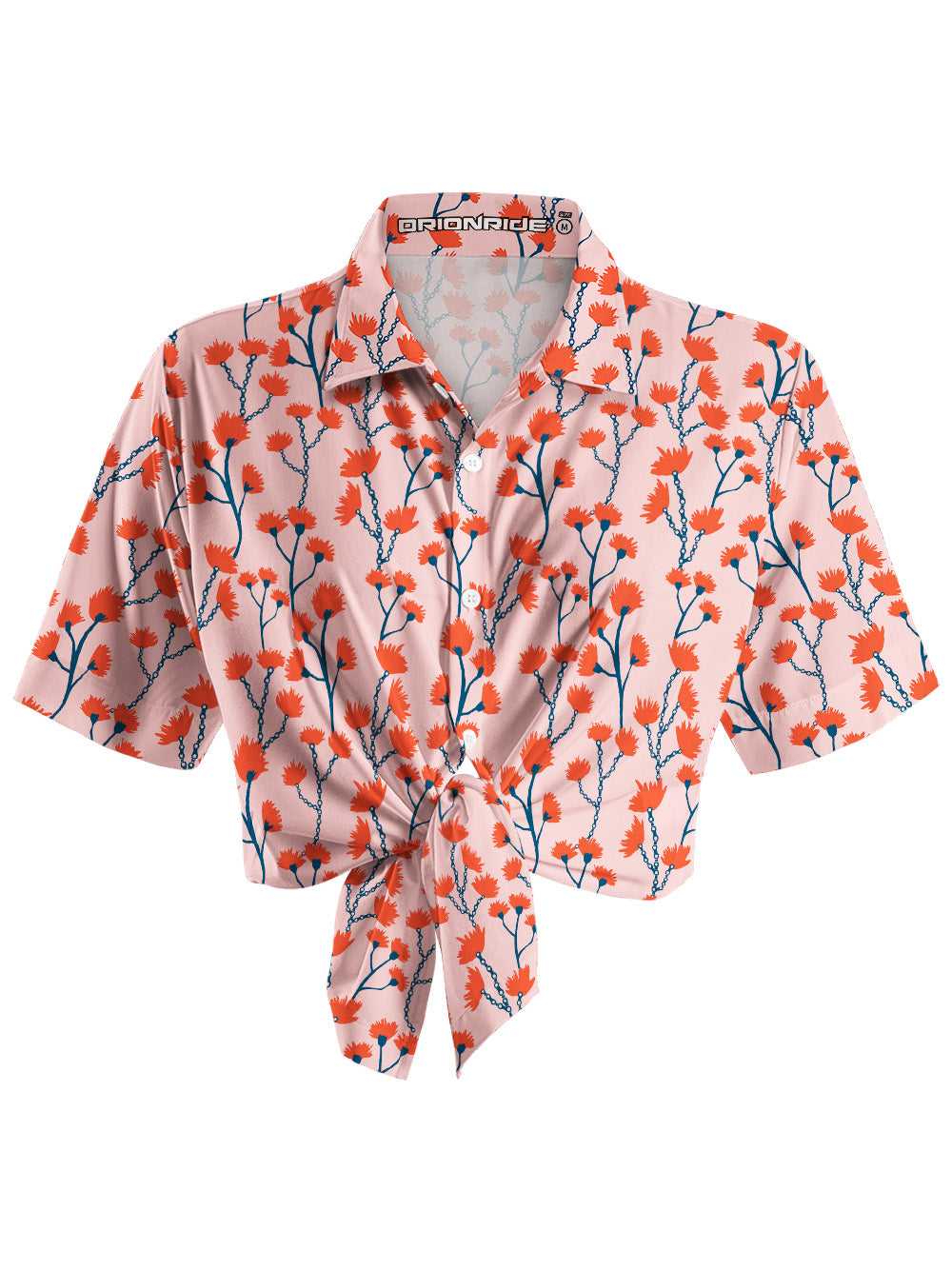 Orionride Flower Chain Zipper Pockets Ultra Lightweight Short Sleeves Women's Gravel Shirt