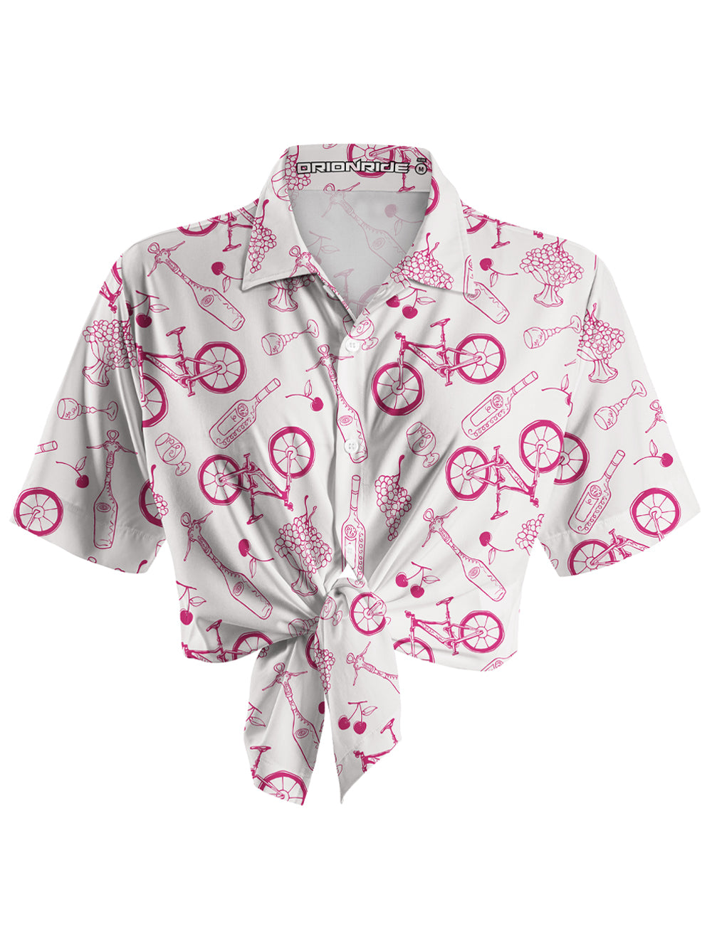 Orionride Fruit And Beer Zipper Pockets Ultra Lightweight Short Sleeves Women's Gravel Shirt