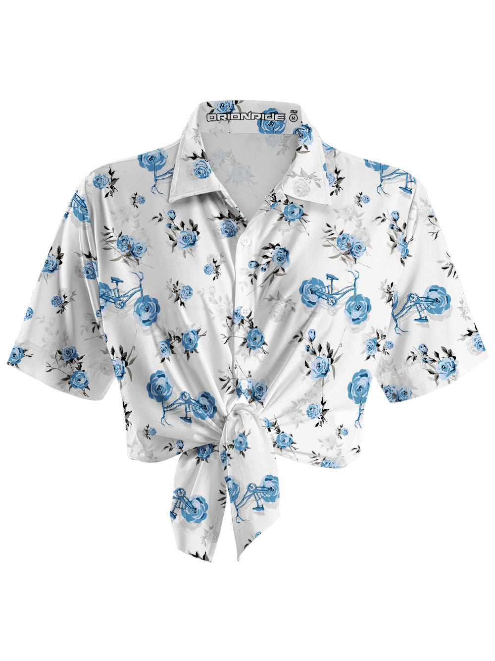 Orionride Romantic Rose Zipper Pockets Ultra Lightweight Short Sleeves Women's Gravel Shirt