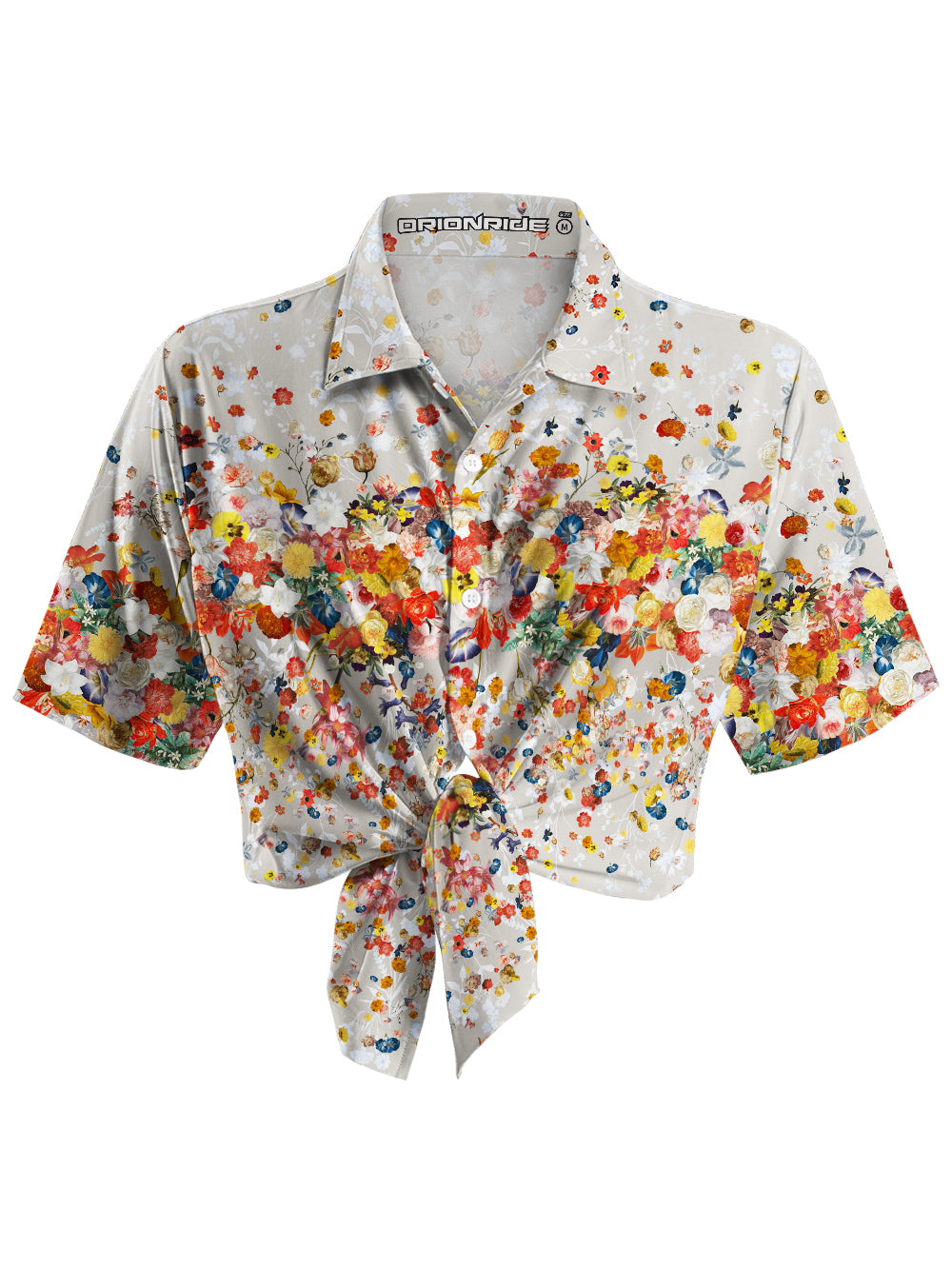 Orionride Flowers Flying Zipper Pockets Ultra Lightweight Short Sleeves Women's Gravel Shirt