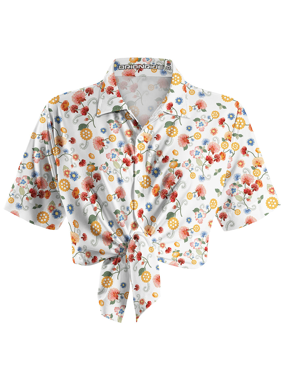 Orionride Color Gear Flower Zipper Pockets Ultra Lightweight Short Sleeves Women's Gravel Shirt