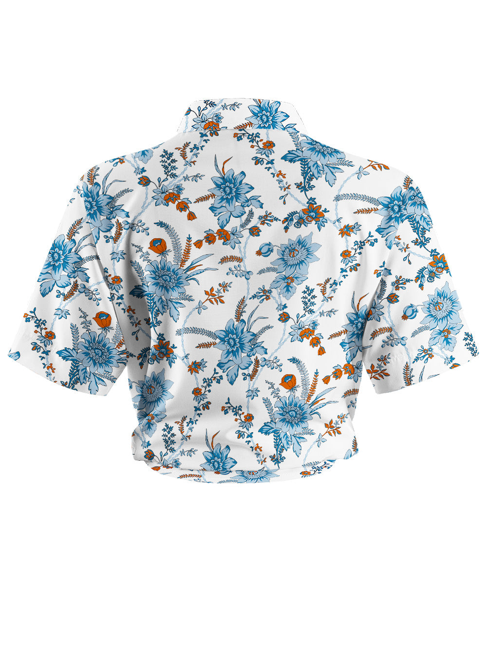 Orionride Blue Chain Flower Zipper Pockets Ultra Lightweight Short Sleeves Women's Gravel Shirt