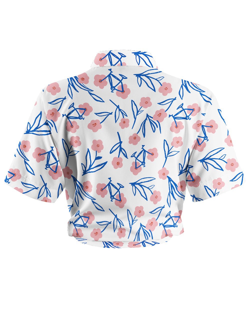 Orionride Pink Flower Bicycle Zipper Pockets Ultra Lightweight Short Sleeves Women's Gravel Shirt