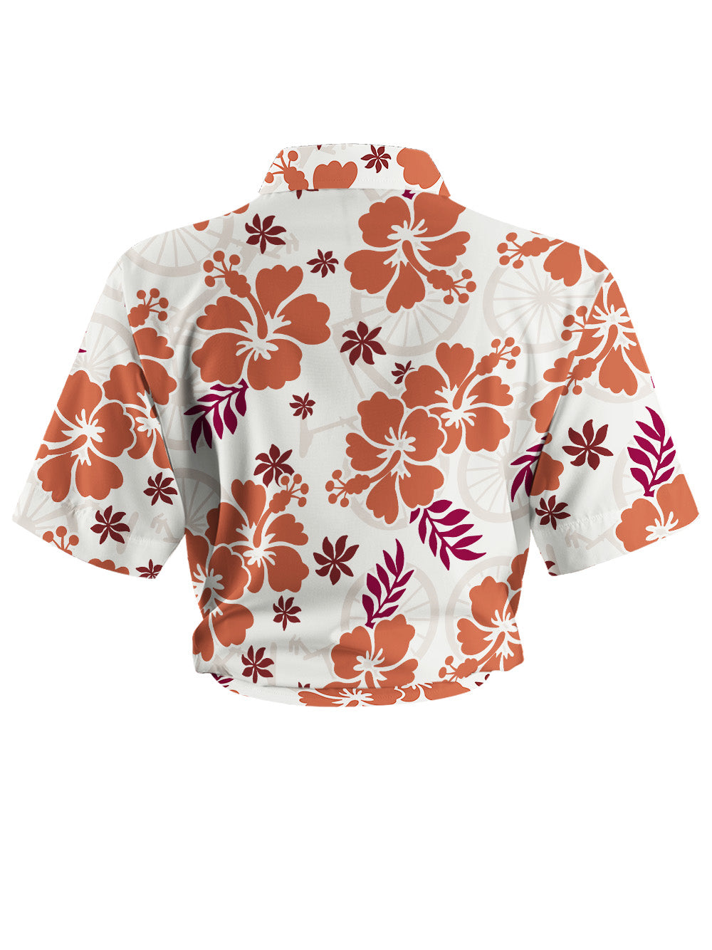 Orionride Hibiscus Flowers Zipper Pockets Ultra Lightweight Short Sleeves Women's Gravel Shirt