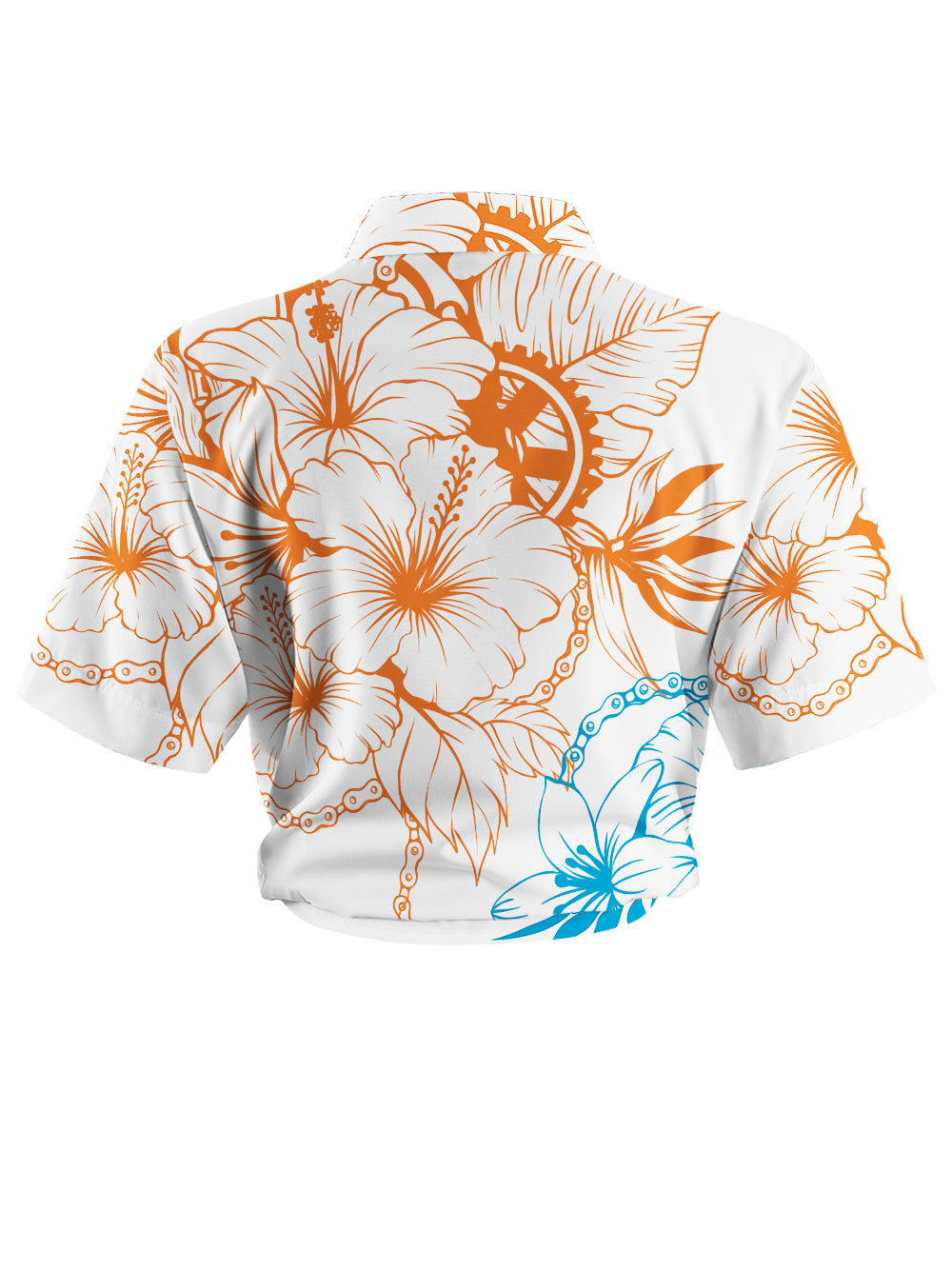 Orionride Bright Hibiscus Flowers Zipper Pockets Ultra Lightweight Short Sleeves Women's Gravel Shirt