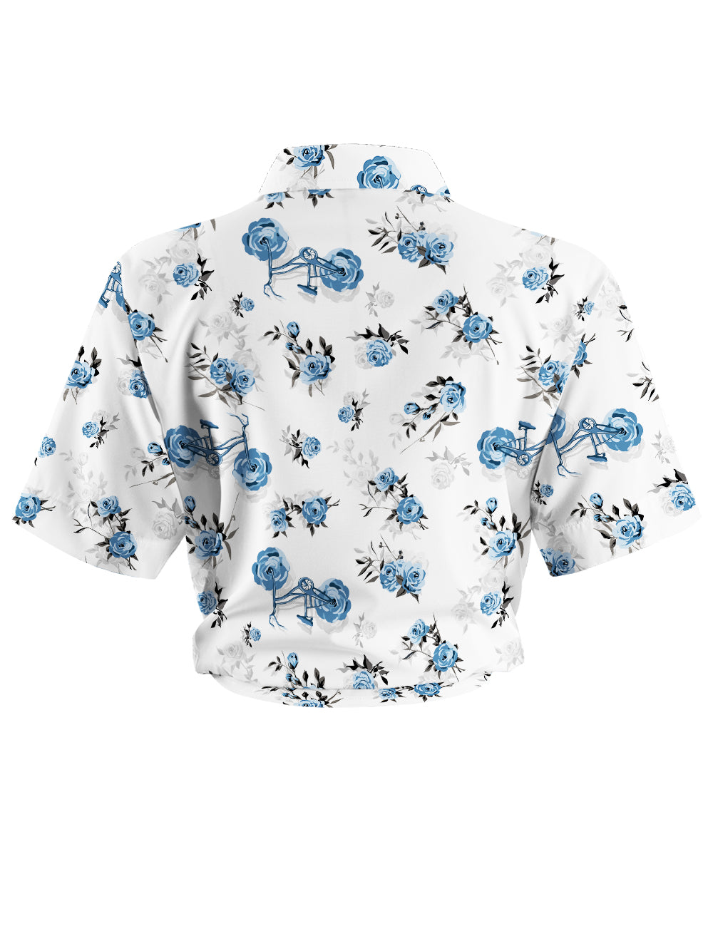 Orionride Romantic Rose Zipper Pockets Ultra Lightweight Short Sleeves Women's Gravel Shirt