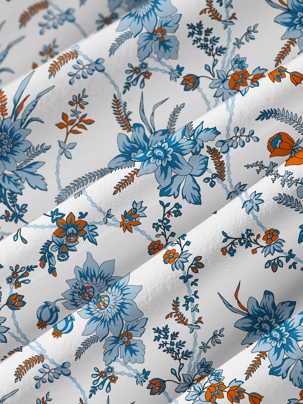 Orionride Blue Chain Flower Zipper Pockets Ultra Lightweight Short Sleeves Women's Gravel Shirt