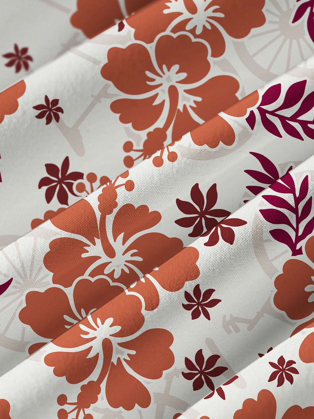 Orionride Hibiscus Flowers Zipper Pockets Ultra Lightweight Short Sleeves Women's Gravel Shirt