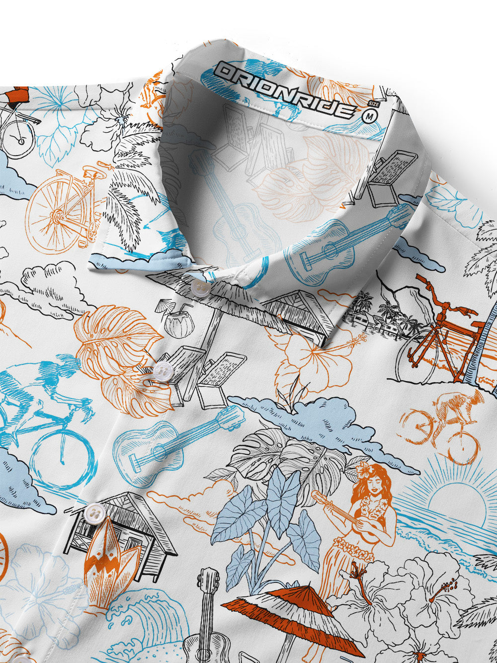 Orionride Hawaiian Style Zipper Pockets Ultra Lightweight Short Sleeves Women's Gravel Shirt