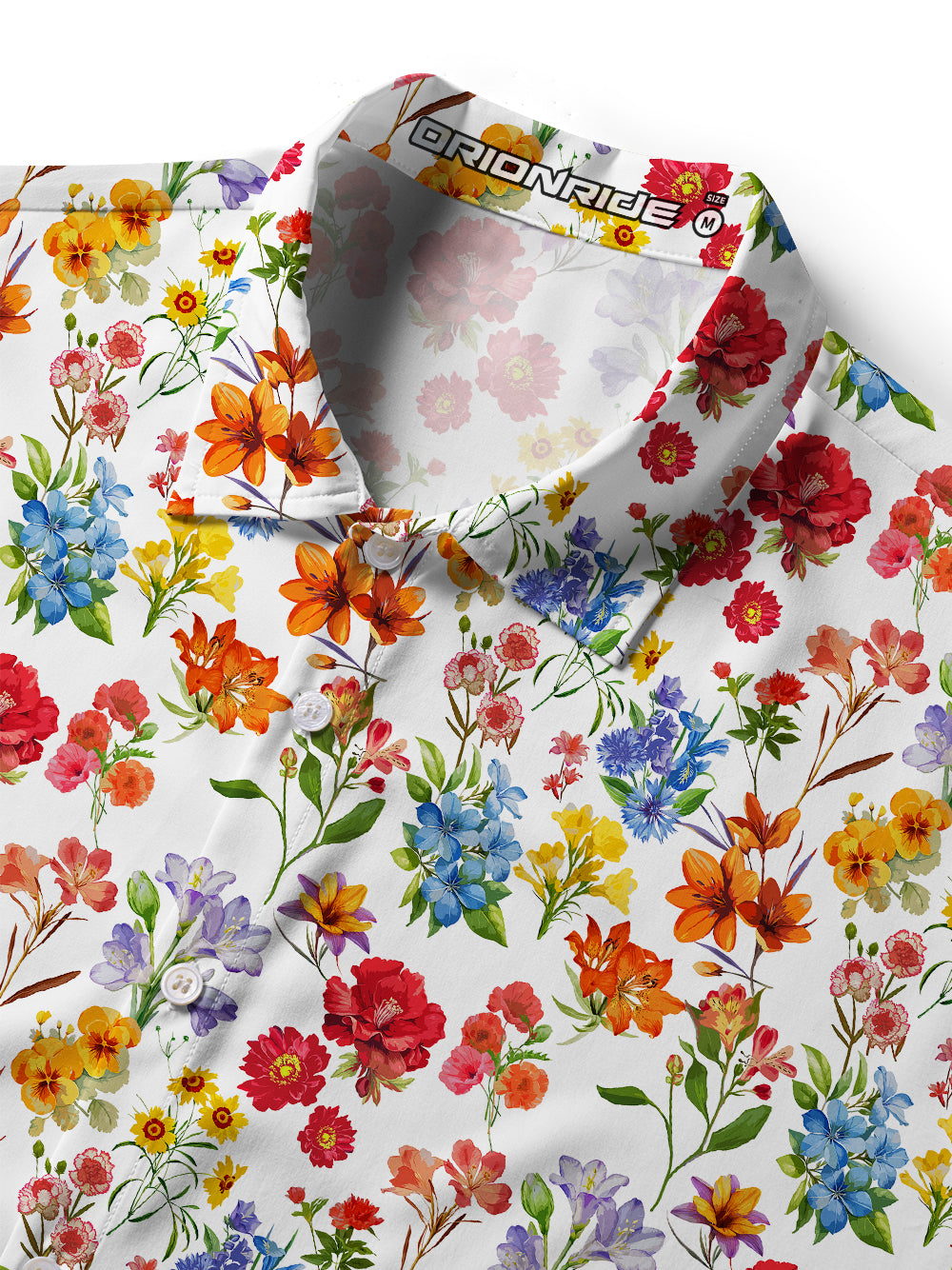 Orionride Sunshine Floral Zipper Pockets Ultra Lightweight Short Sleeves Women's Gravel Shirt