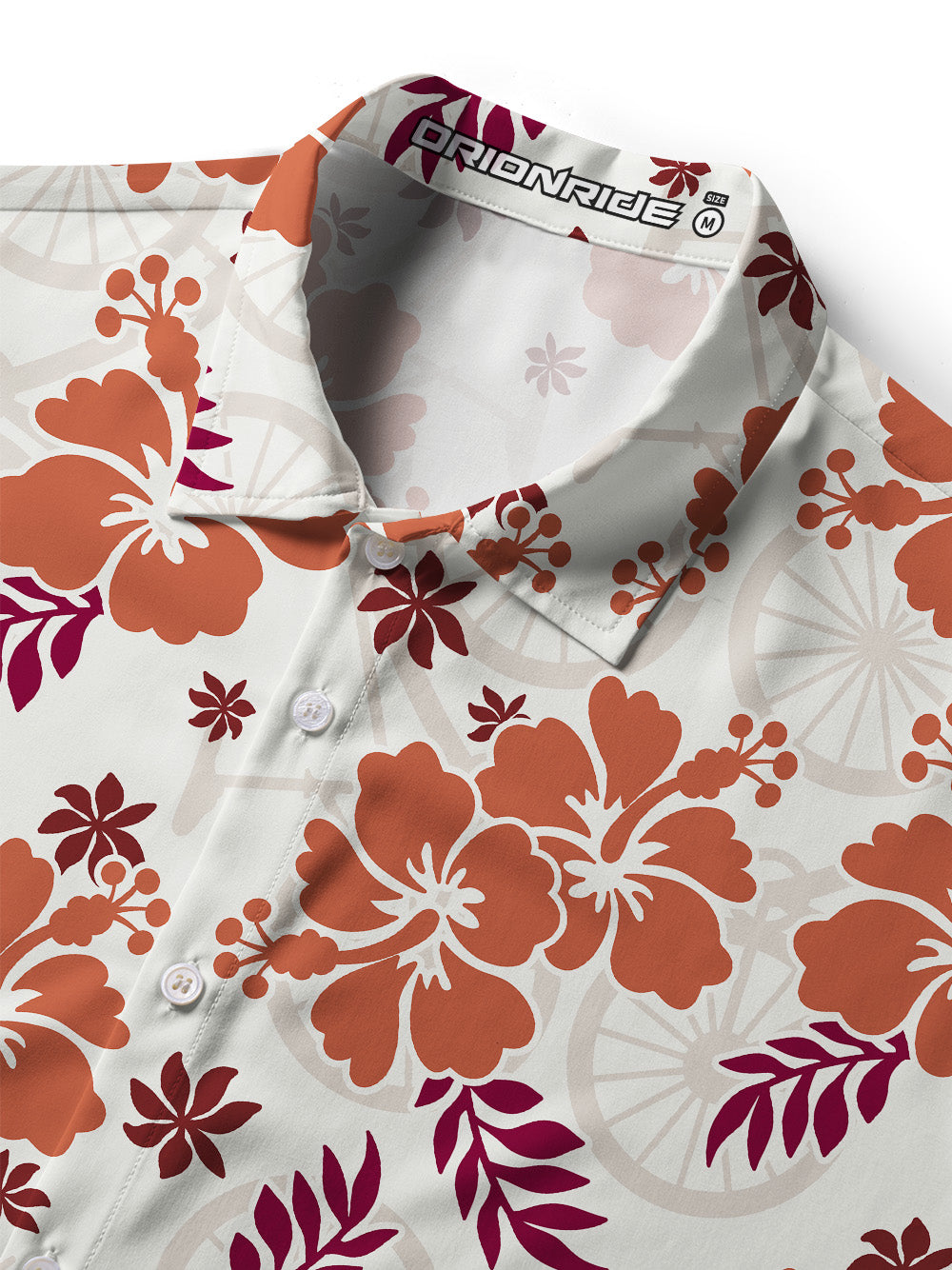 Orionride Hibiscus Flowers Zipper Pockets Ultra Lightweight Short Sleeves Women's Gravel Shirt