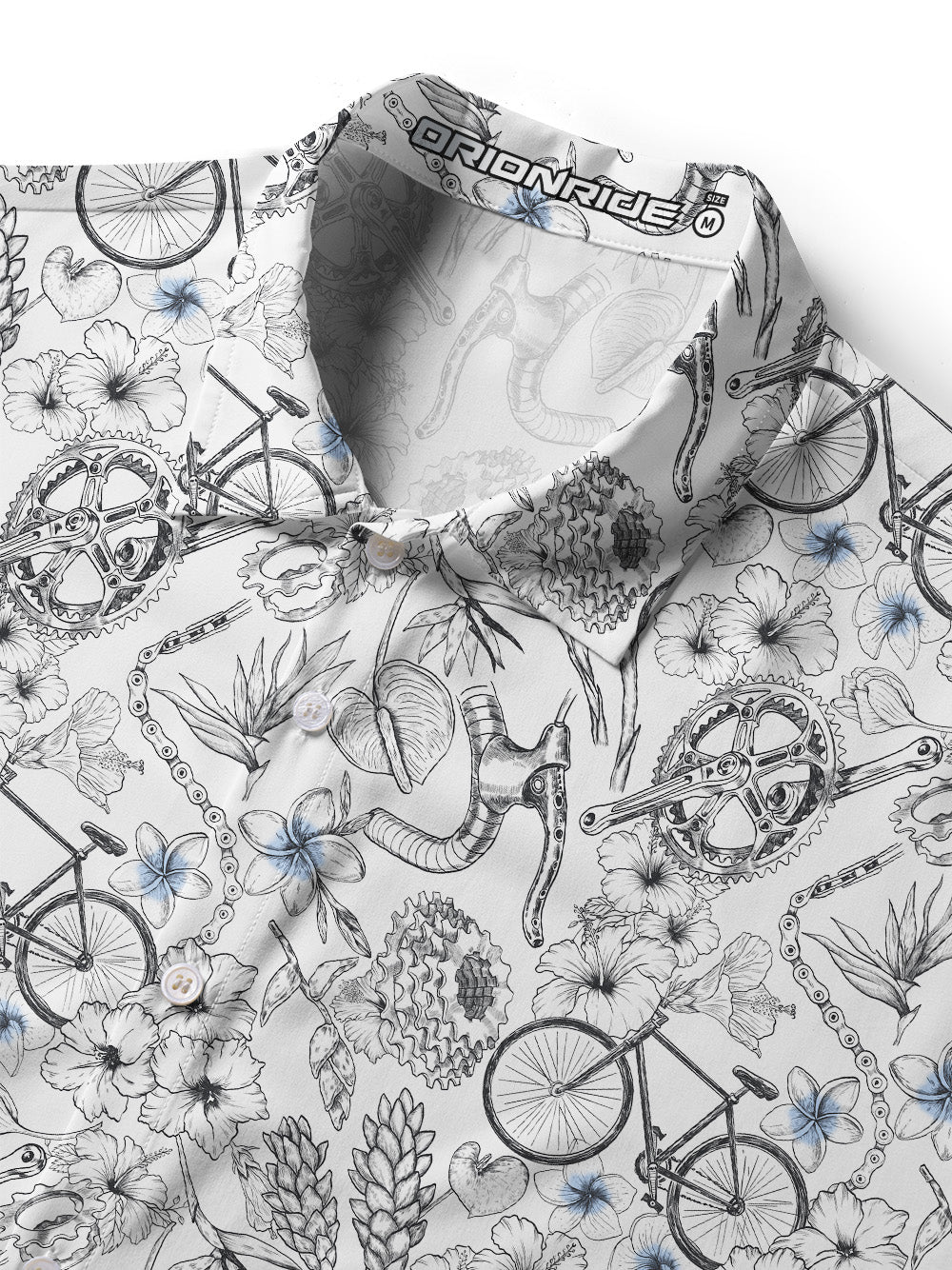 Orionride Plumeria Cycling Zipper Pockets Ultra Lightweight Short Sleeves Women's Gravel Shirt