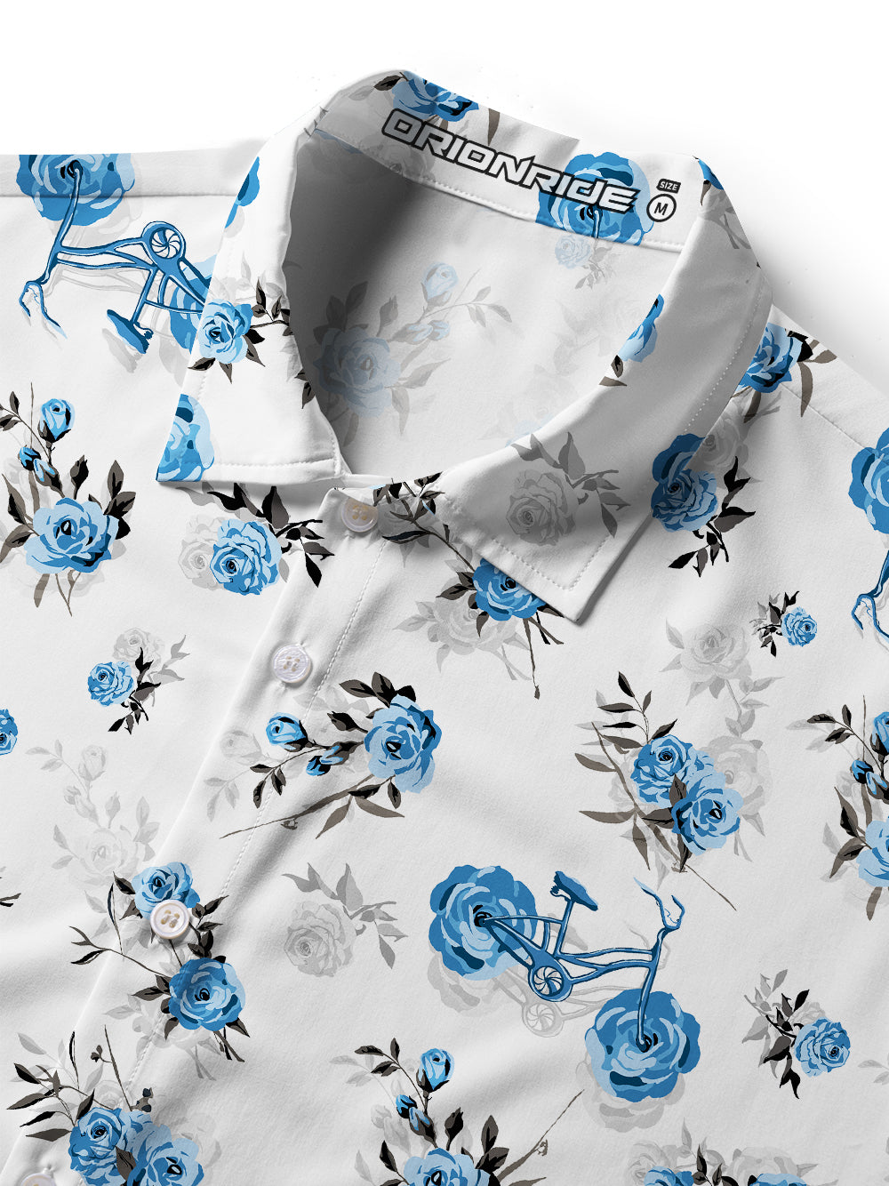 Orionride Romantic Rose Zipper Pockets Ultra Lightweight Short Sleeves Women's Gravel Shirt