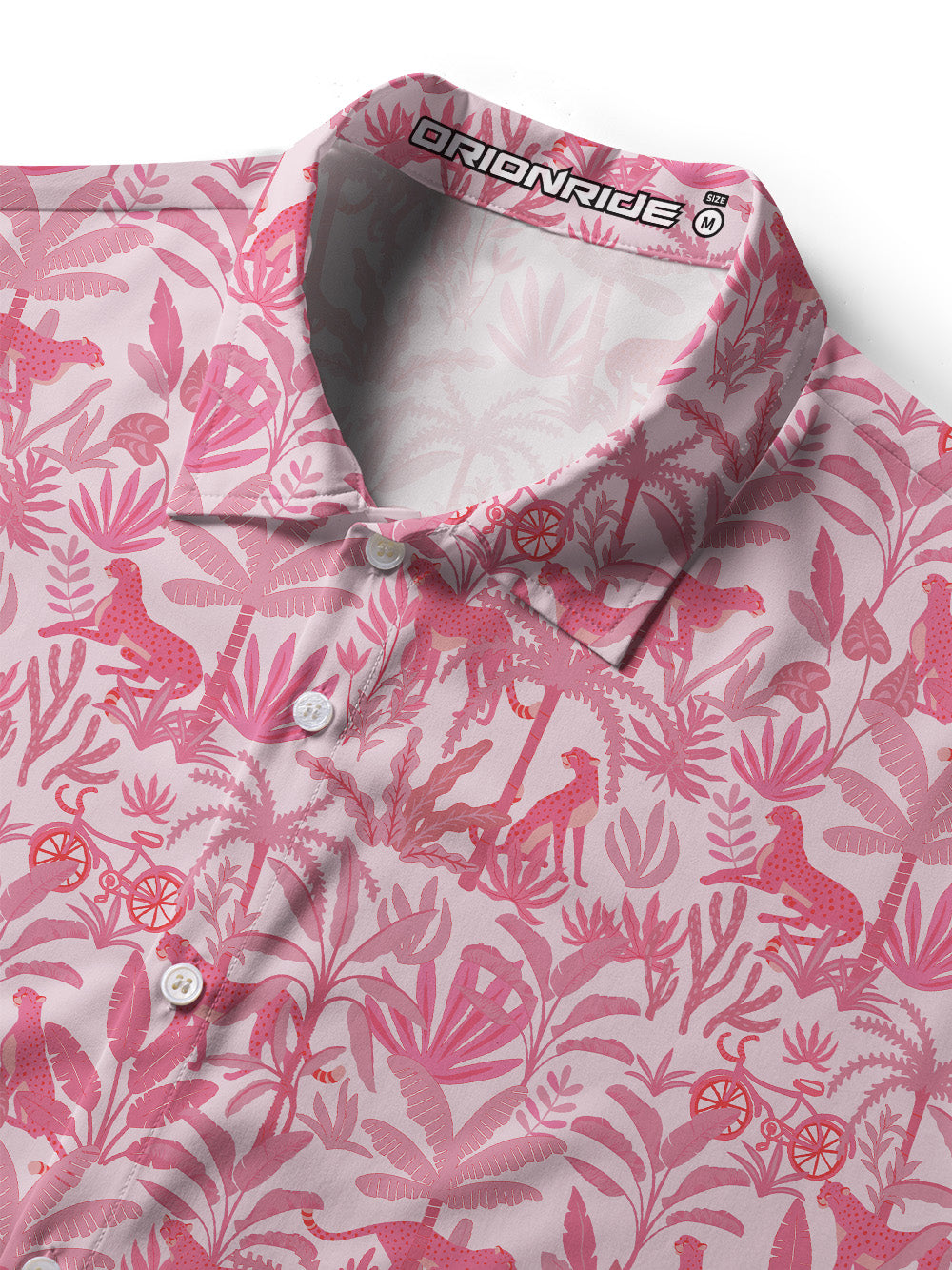 Orionride Jungle Leopard Zipper Pockets Ultra Lightweight Short Sleeves Women's Gravel Shirt