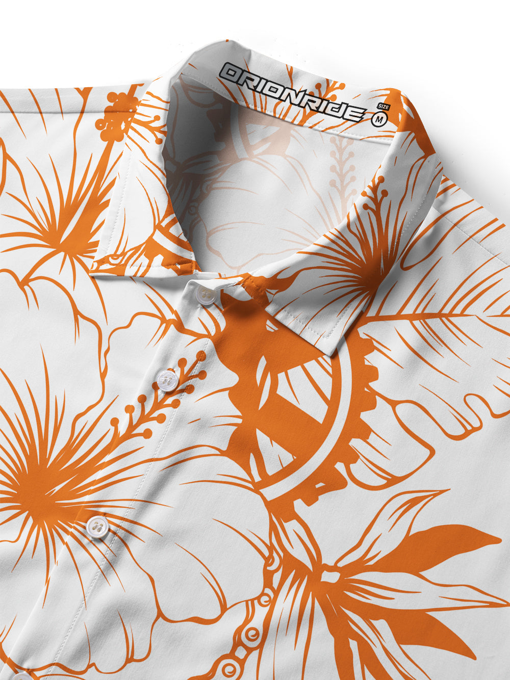 Orionride Bright Hibiscus Flowers Zipper Pockets Ultra Lightweight Short Sleeves Women's Gravel Shirt