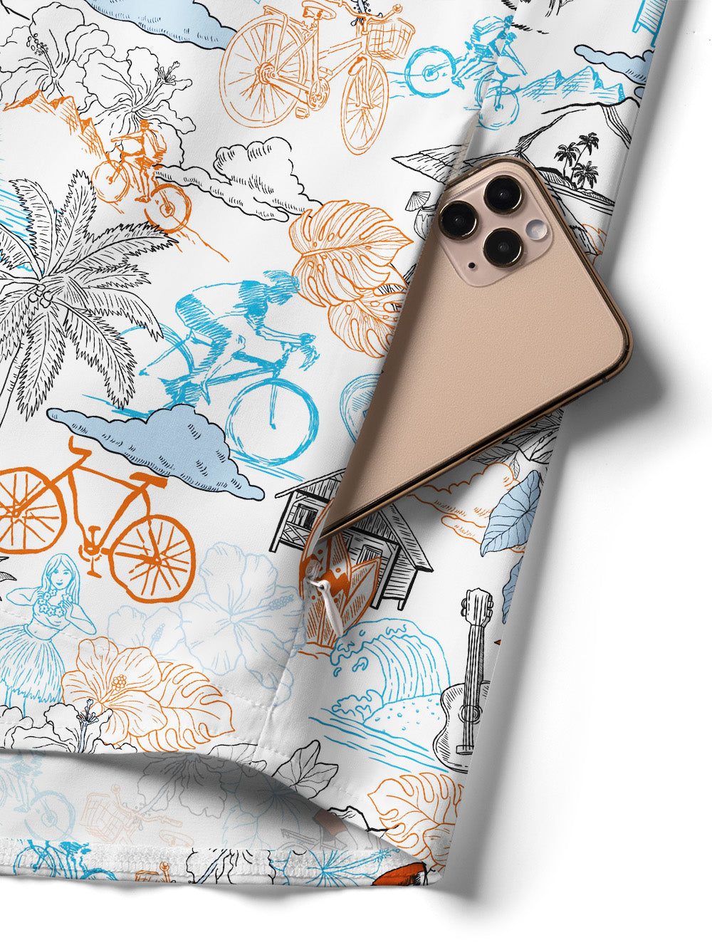 Orionride Hawaiian Style Zipper Pockets Ultra Lightweight Short Sleeves Women's Gravel Shirt