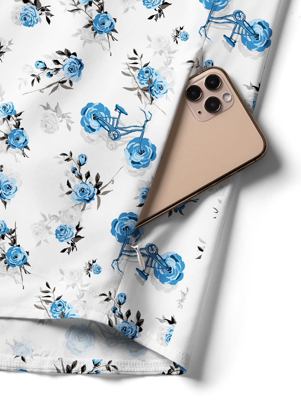 Orionride Romantic Rose Zipper Pockets Ultra Lightweight Short Sleeves Women's Gravel Shirt