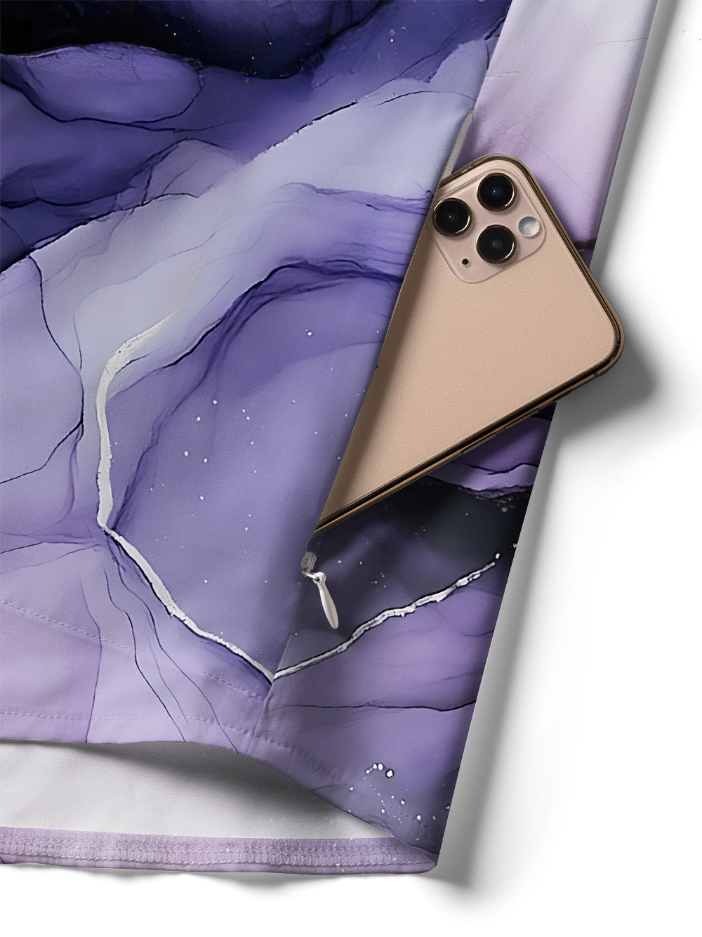 Orionride Purple Ink Zipper Pockets Ultra Lightweight Short Sleeves Women's Gravel Shirt