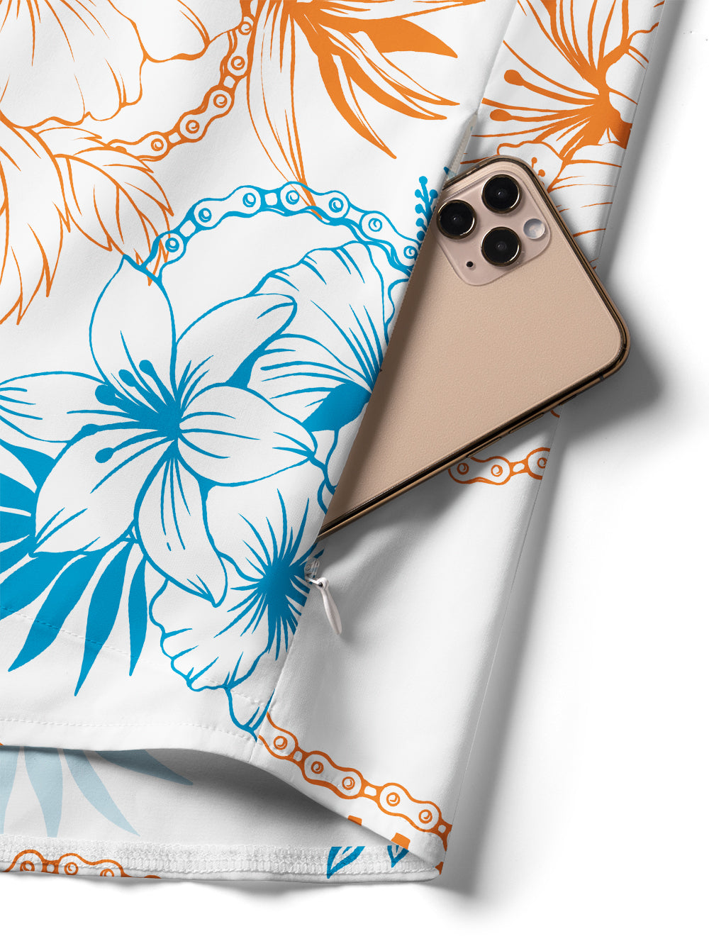 Orionride Bright Hibiscus Flowers Zipper Pockets Ultra Lightweight Short Sleeves Women's Gravel Shirt