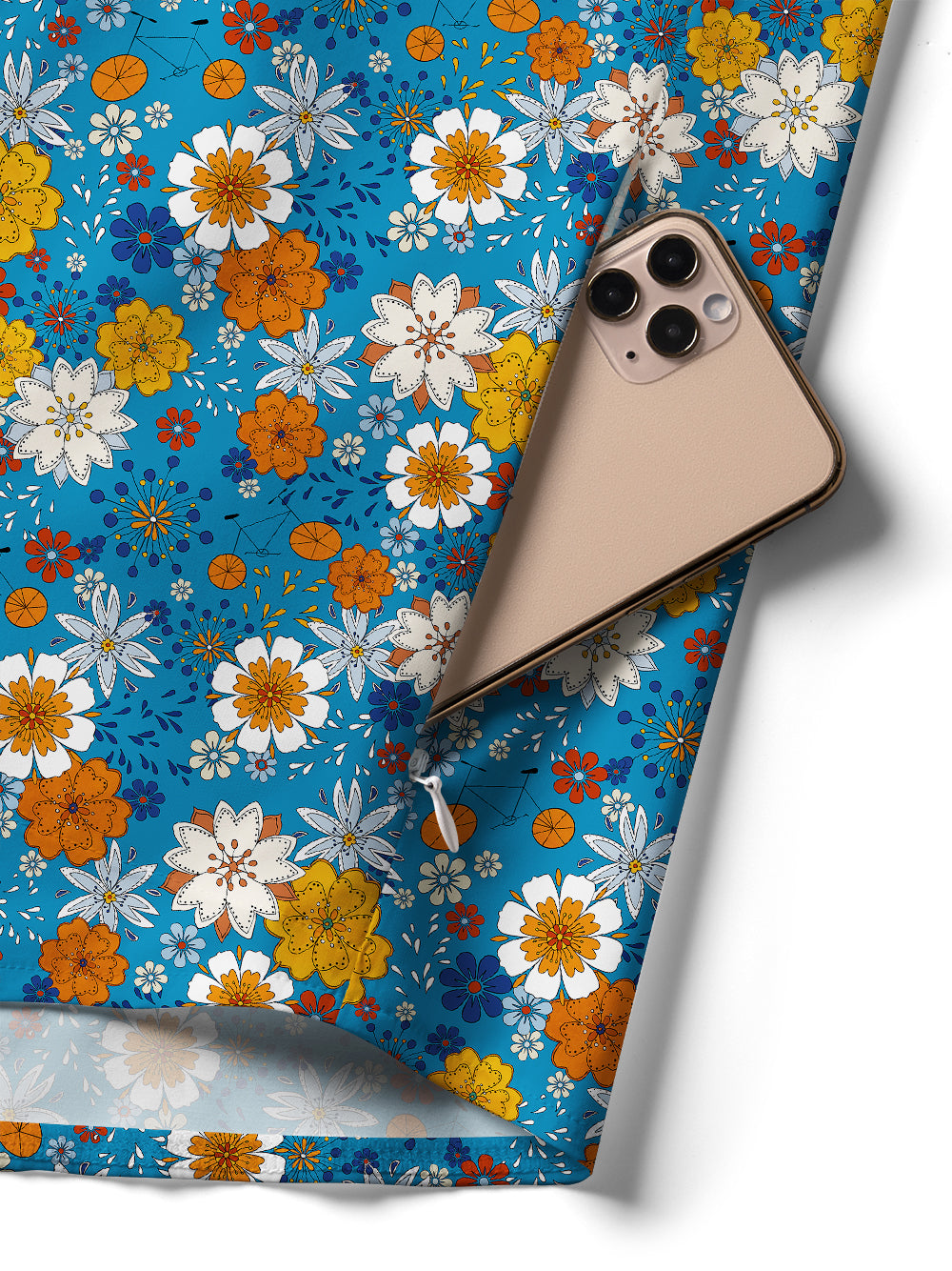 Orionride Fragrant Flowers Zipper Pockets Ultra Lightweight Short Sleeves Women's Gravel Shirt