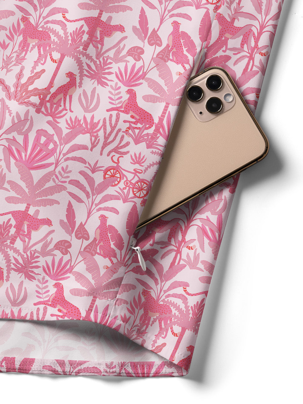 Orionride Jungle Leopard Zipper Pockets Ultra Lightweight Short Sleeves Women's Gravel Shirt