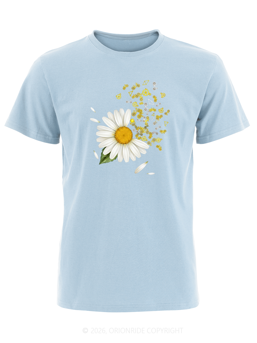 Orionride Daisies Scattered Short Sleeves Bike T-Shirt