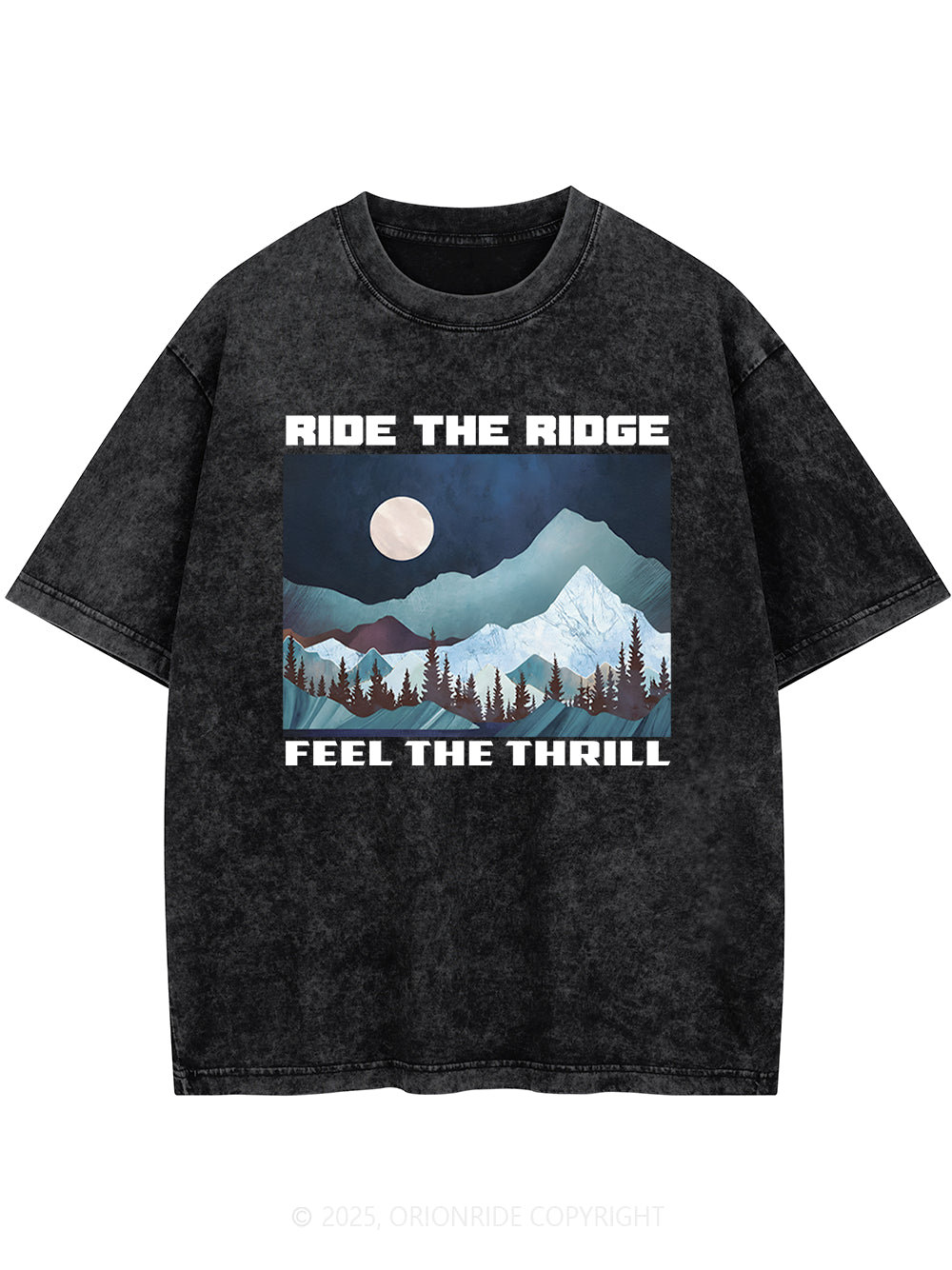 Orionride Night Forest Short Sleeves Bike Washed T-Shirt