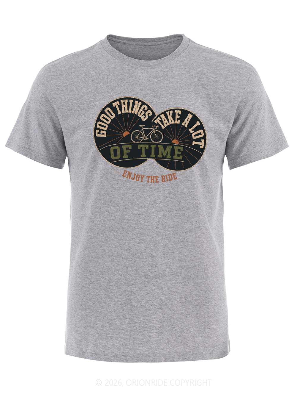 Orionride Vintage Wheel Short Sleeves Bike T-Shirt