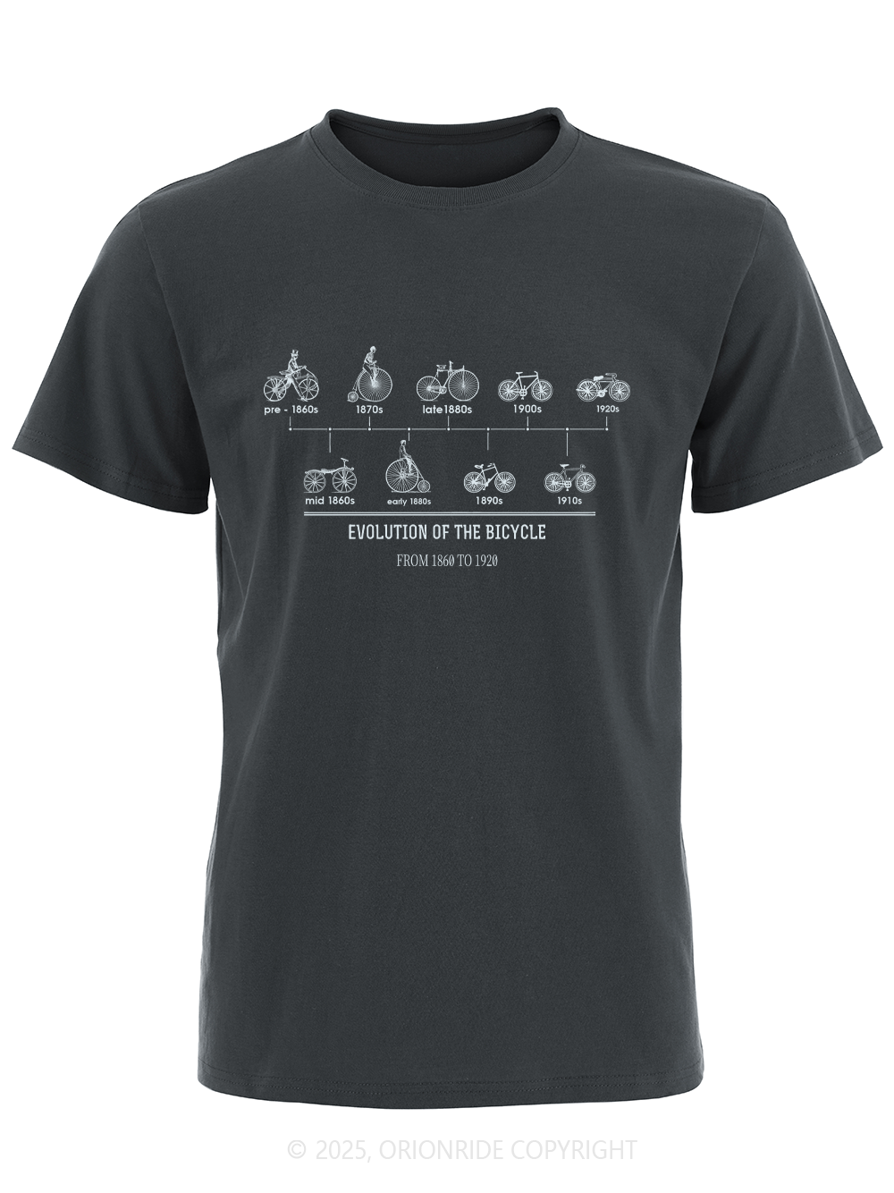 Orionride History Of Bicycle Development Short Sleeves Bike T-Shirt