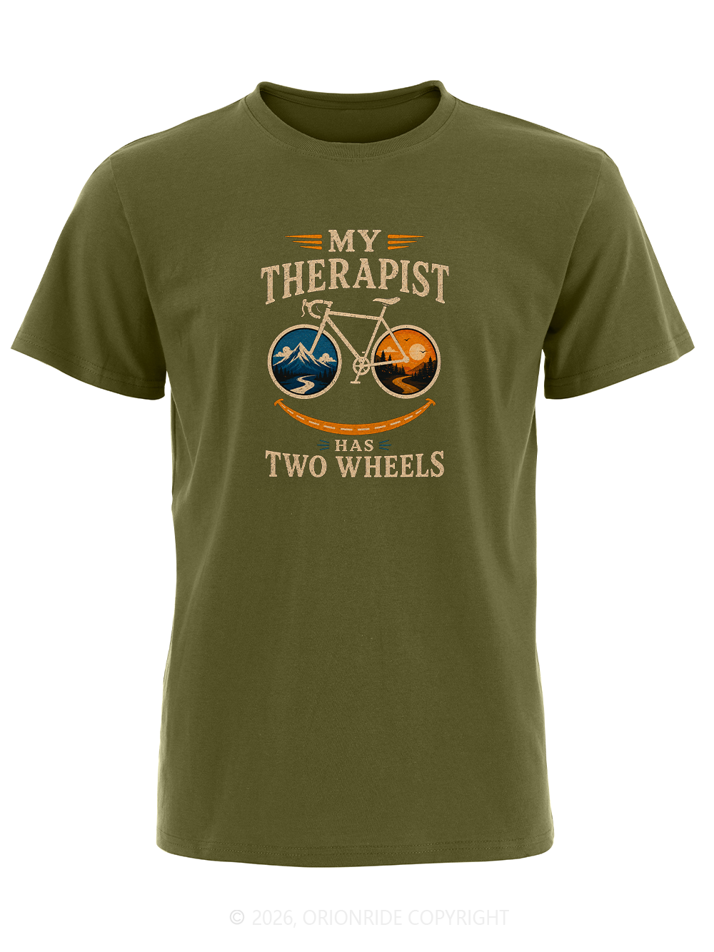Orionride My Therapist Has Two Wheels Short Sleeves Bike T-Shirt