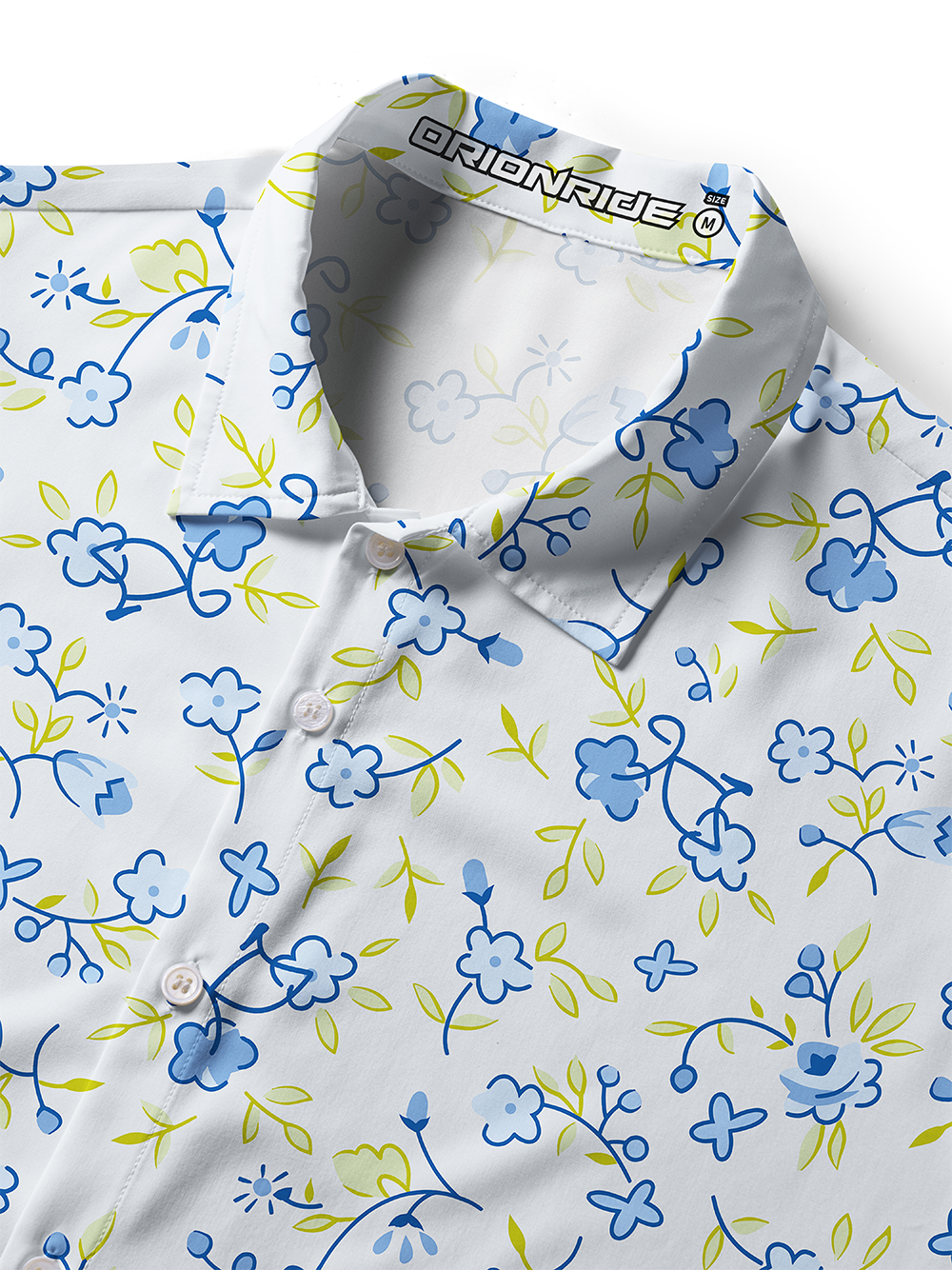 Orionride Blue Flower Bicycle Zipper Pockets Ultra Lightweight Short Sleeves Women's Gravel Shirt