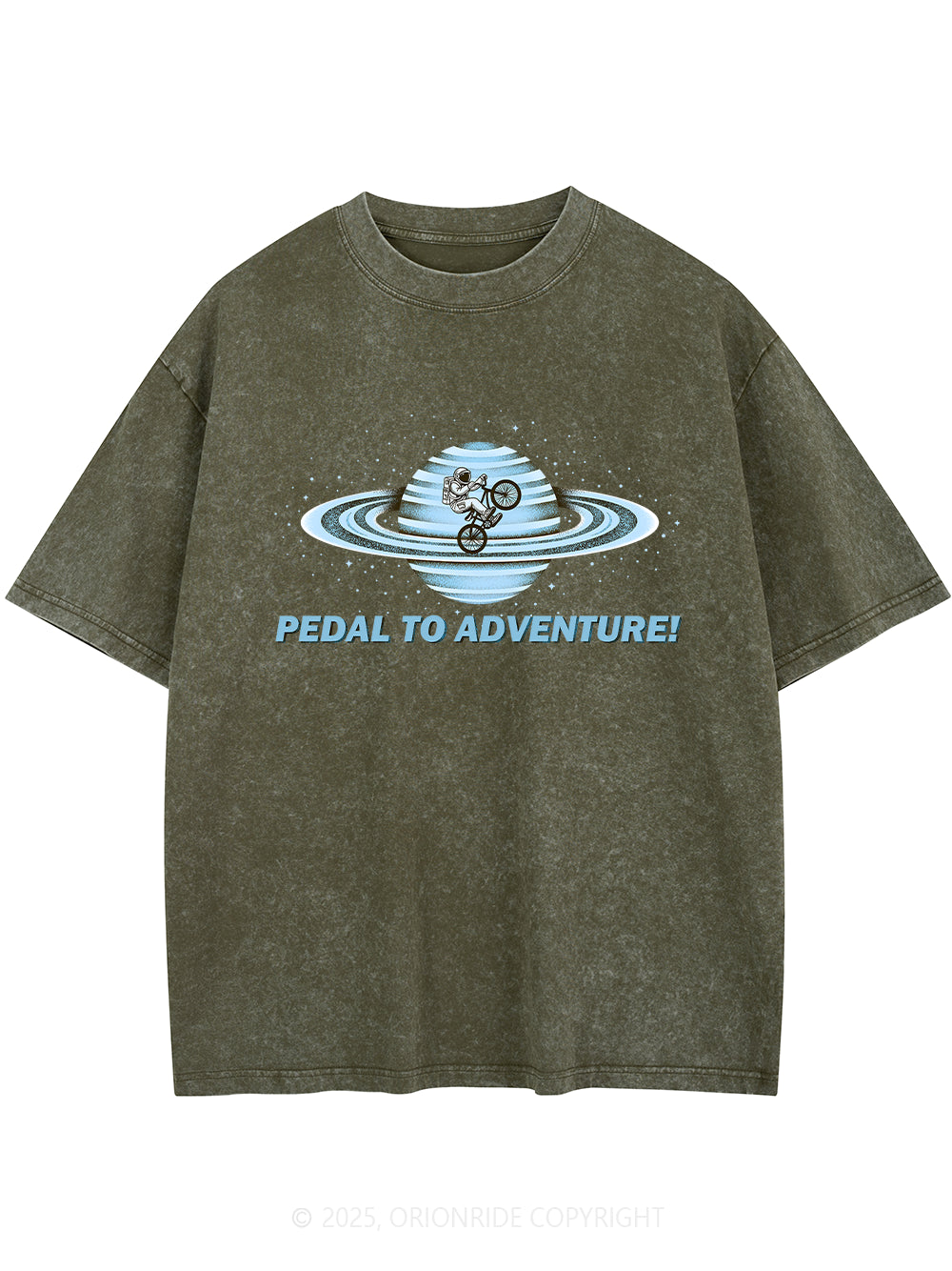 Orionride Space Cycling Short Sleeves Bike Washed T-Shirt